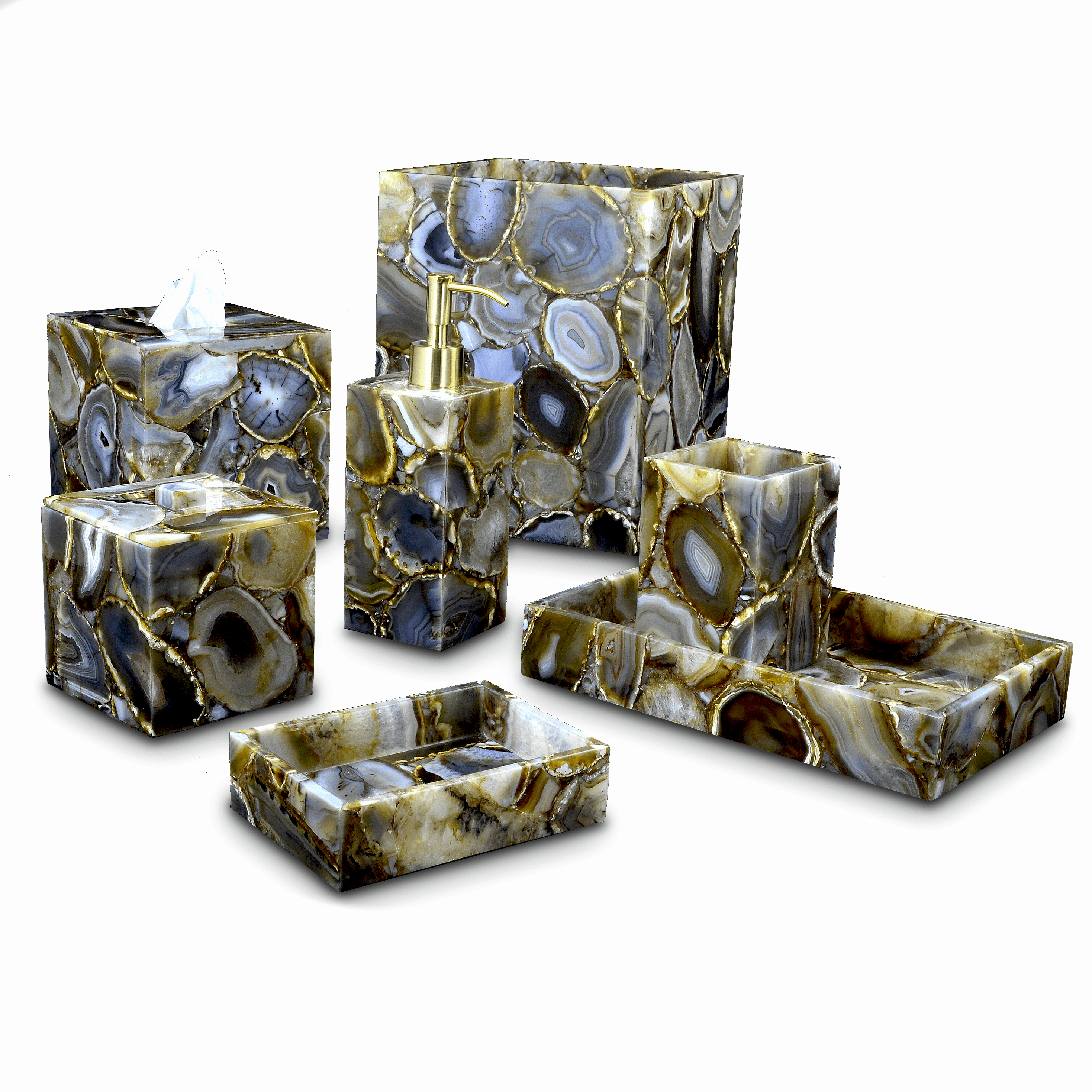 Mike + Ally Gemstone Premium Agate - Bathroom accessories