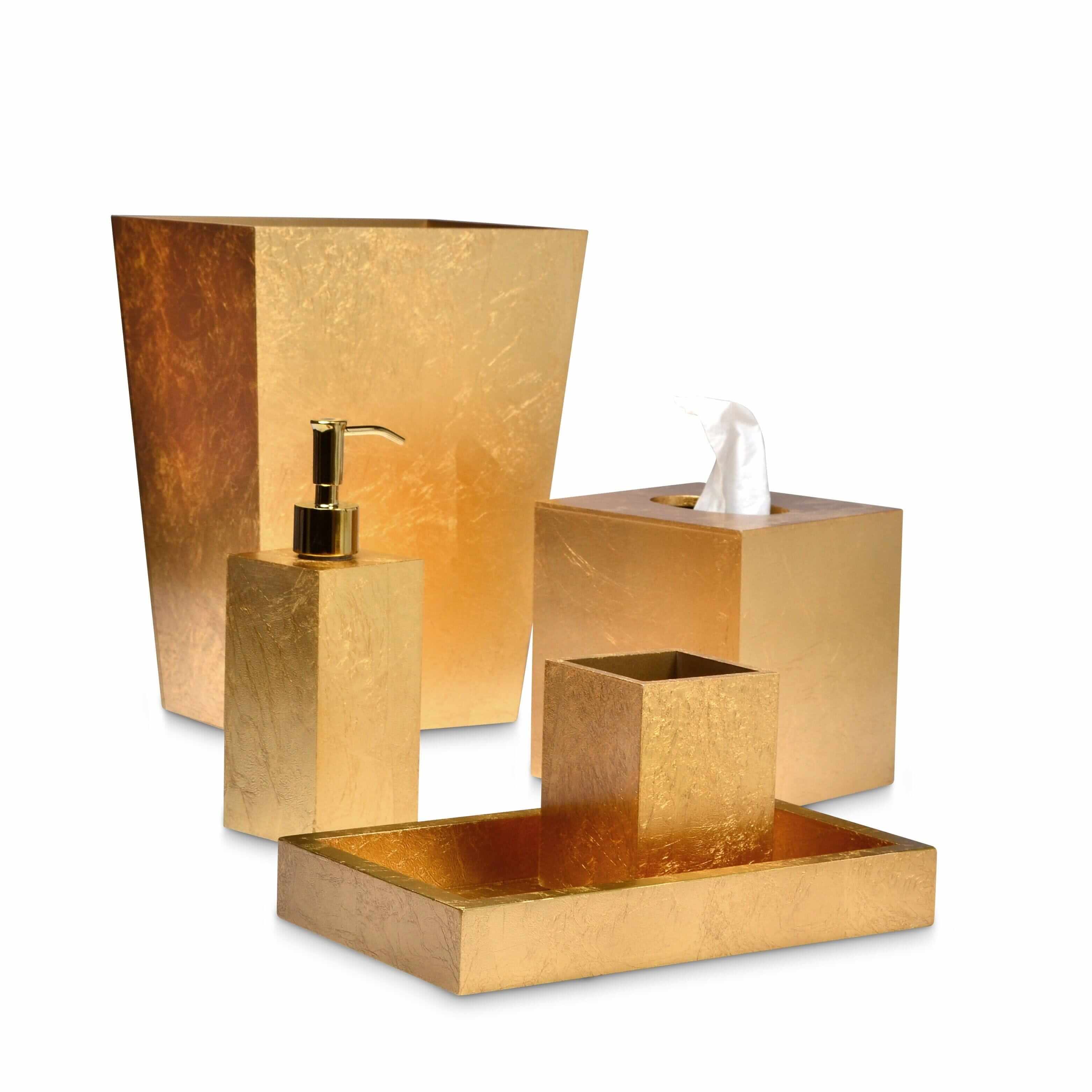 Hand made bath accessoiries with gold leaf
