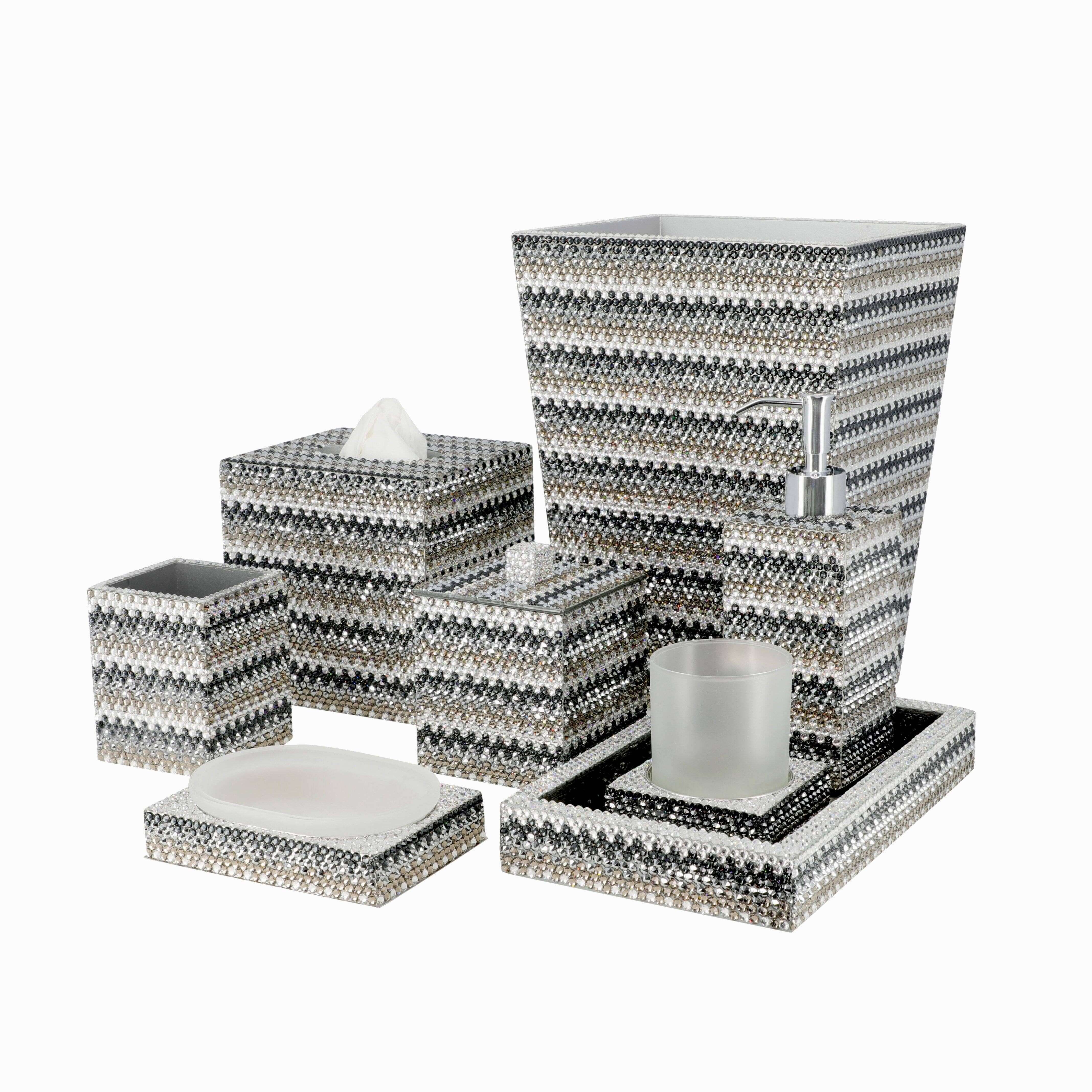 The most ornate bath accessories with hand set pave Swarovski crystals.