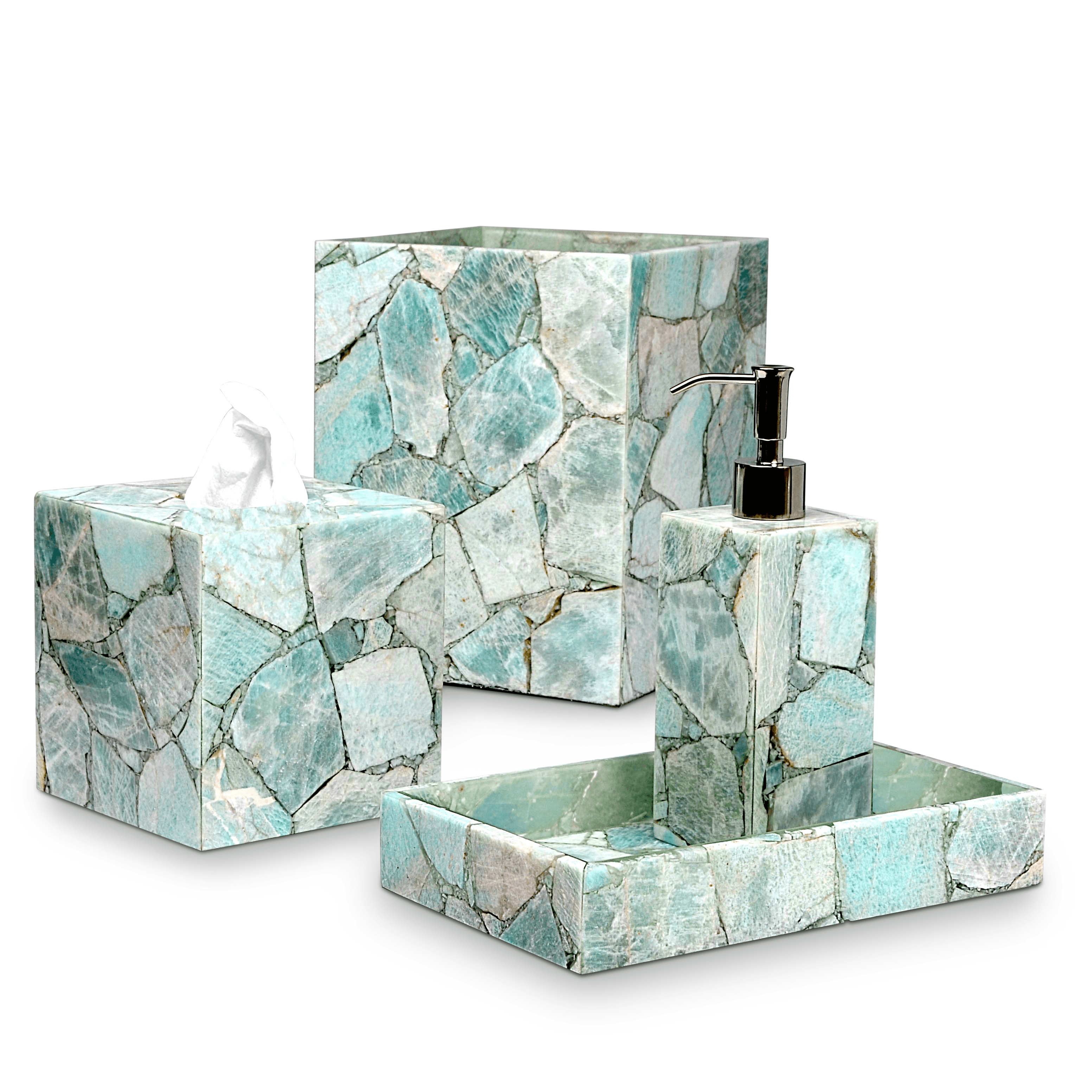 Mike + Ally Gemstone Premium Amazonite - Bathroom accessories