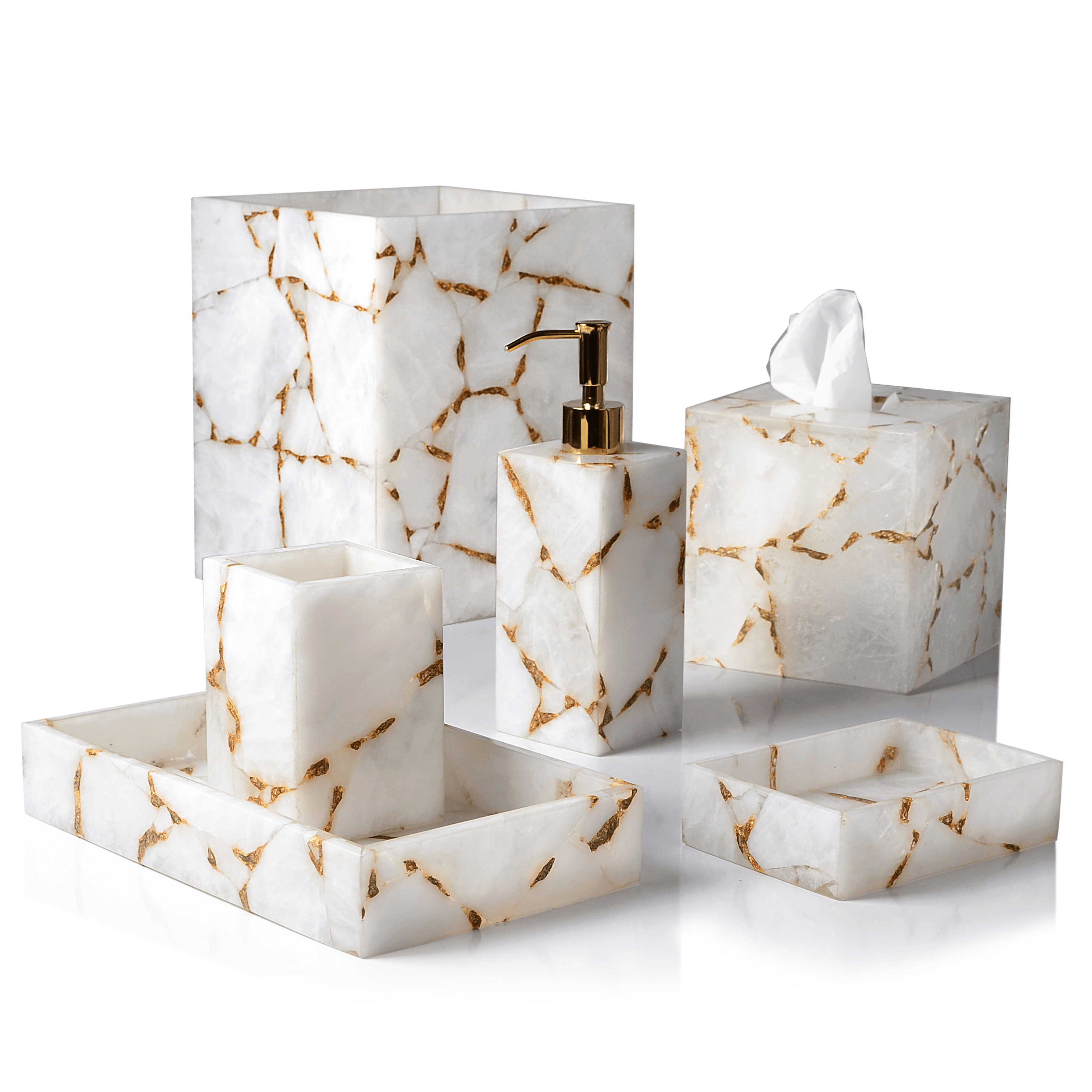 Mike + Ally Gemstone Premium Milky Gold Foil - Bathroom accessories