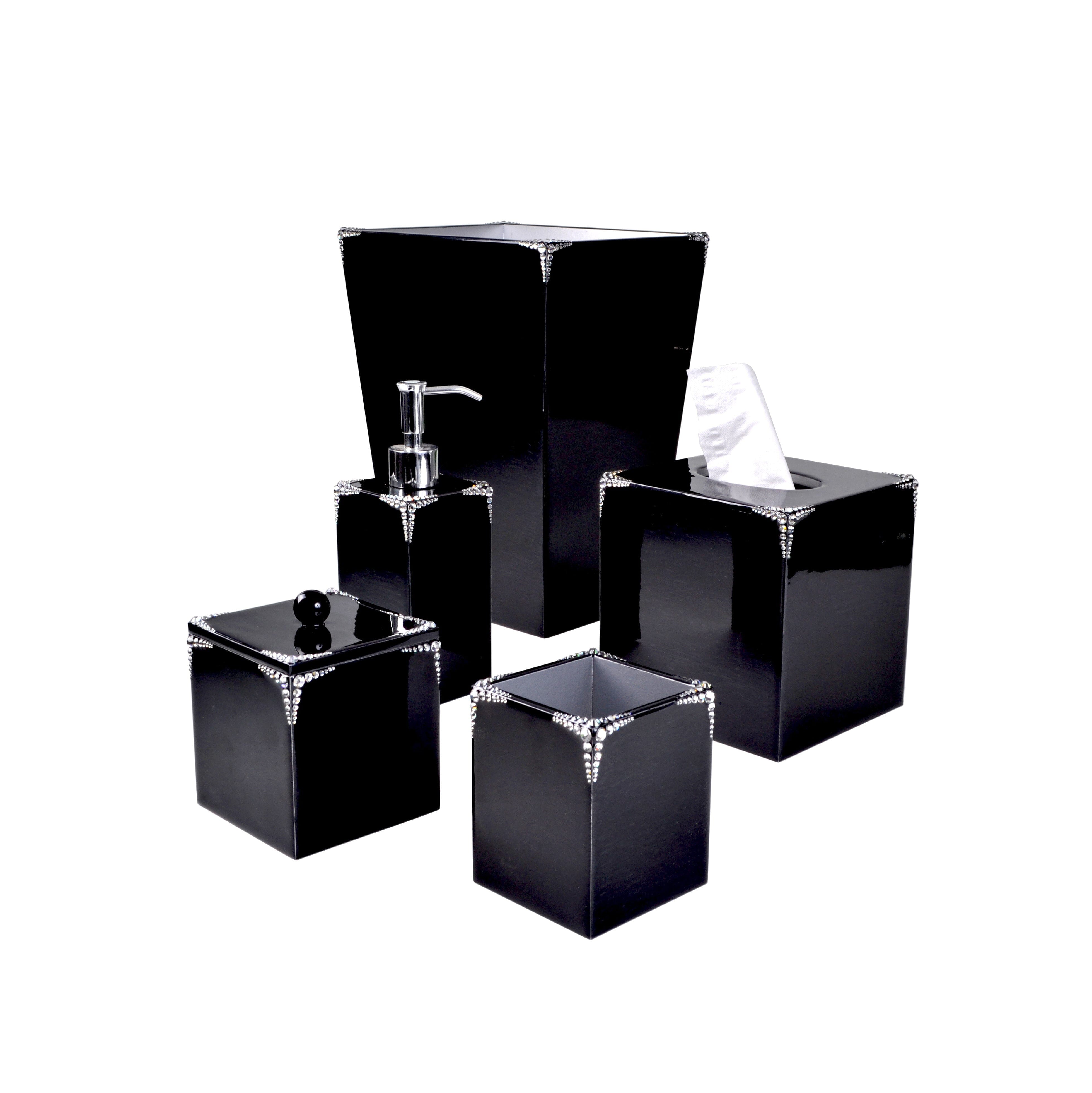 A handsome collection with crystals accents on all four corners.