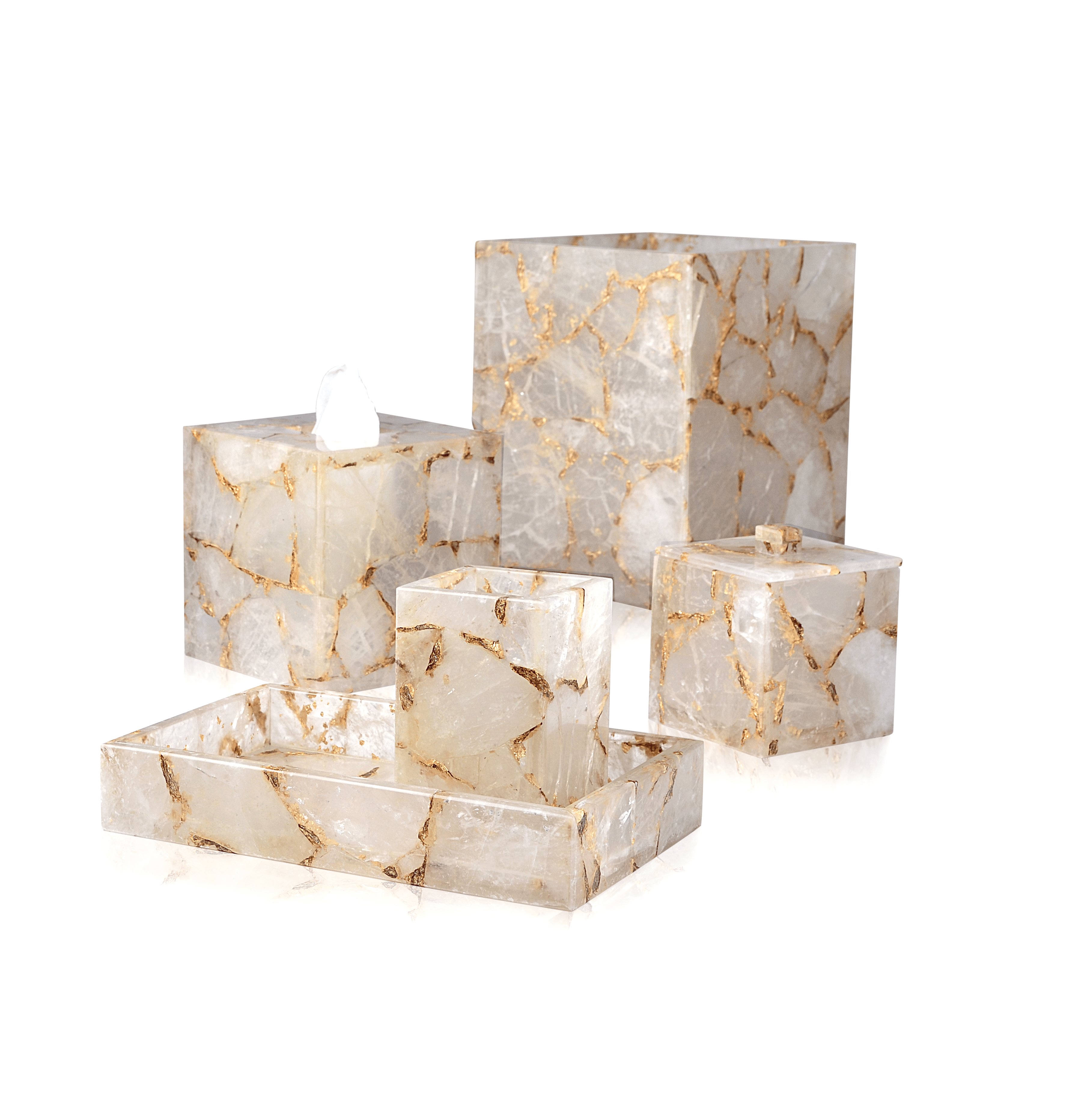 Mike + Ally Gemstone Rock Crystal w/gold foil - Bathroom accessories