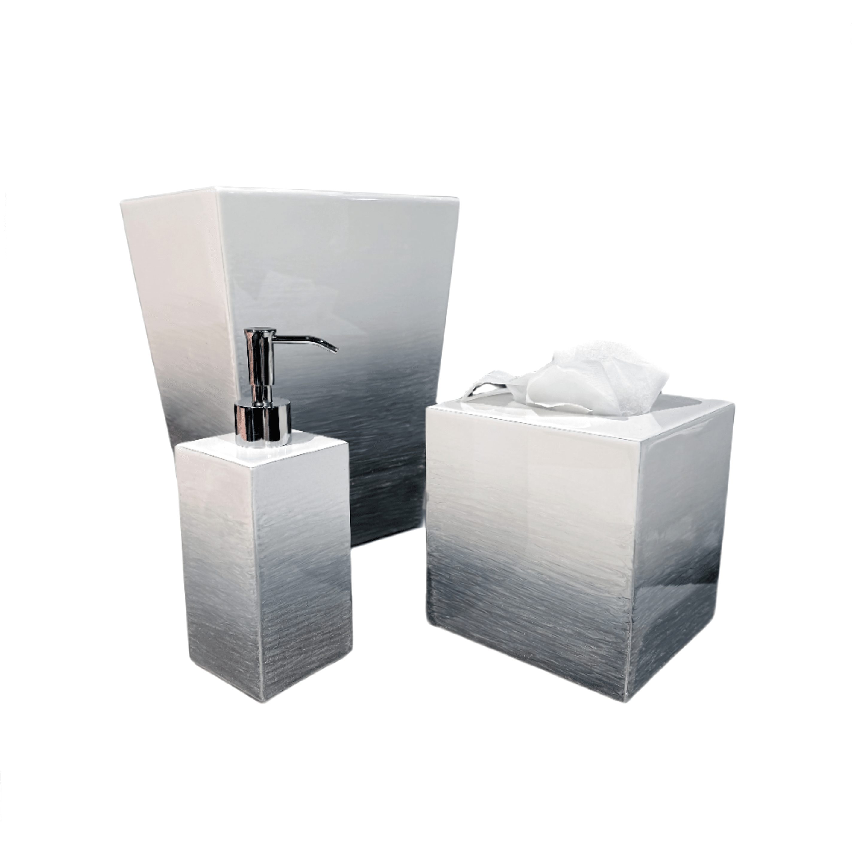 Bathroom set wih a grey ombre effect