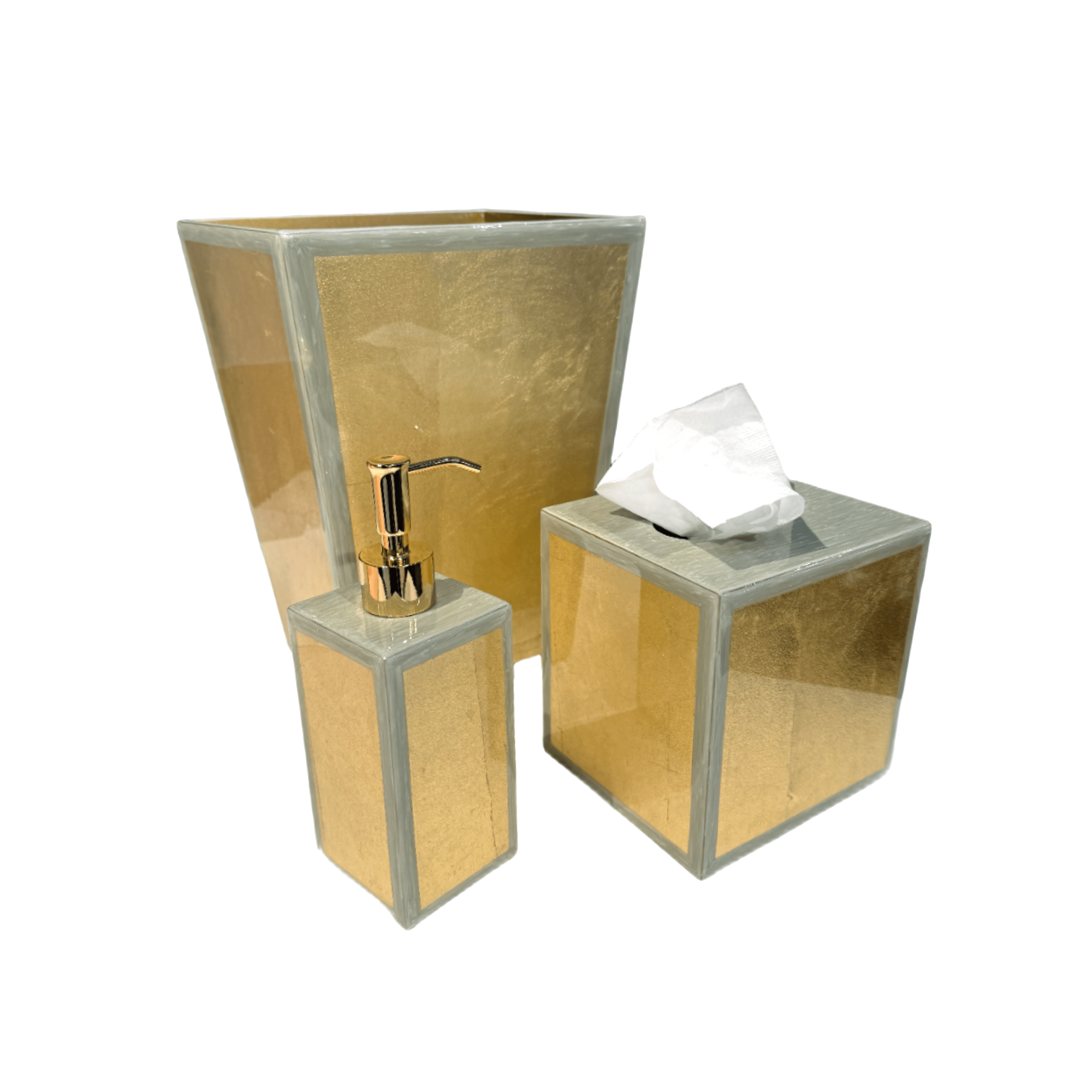 Gold leaf bathroom accessoies