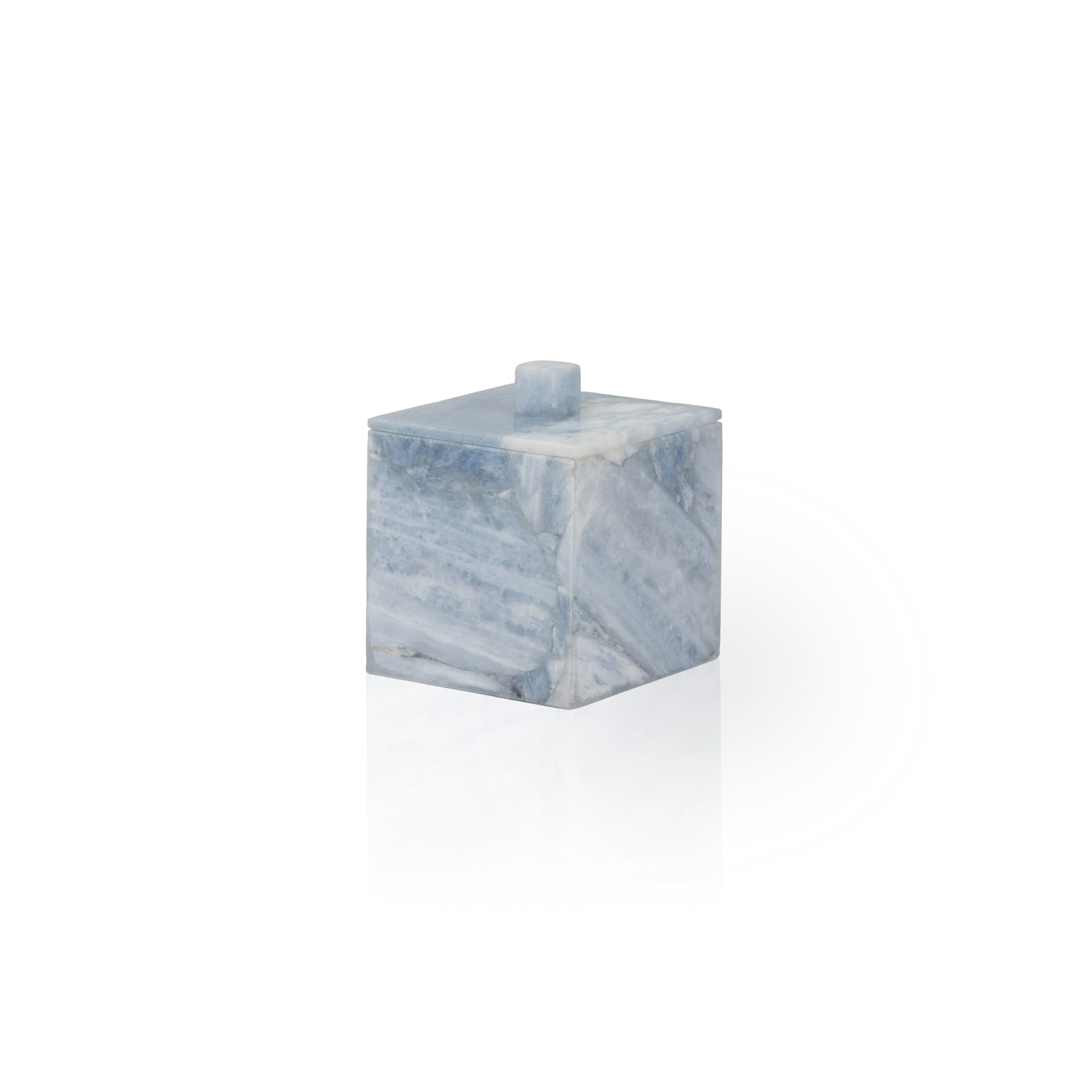 blue calcite container with lid