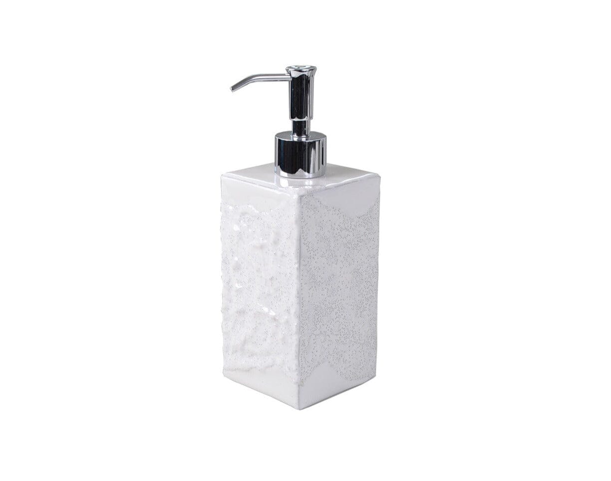 Industrial chic lotion pump with textured enamel.
