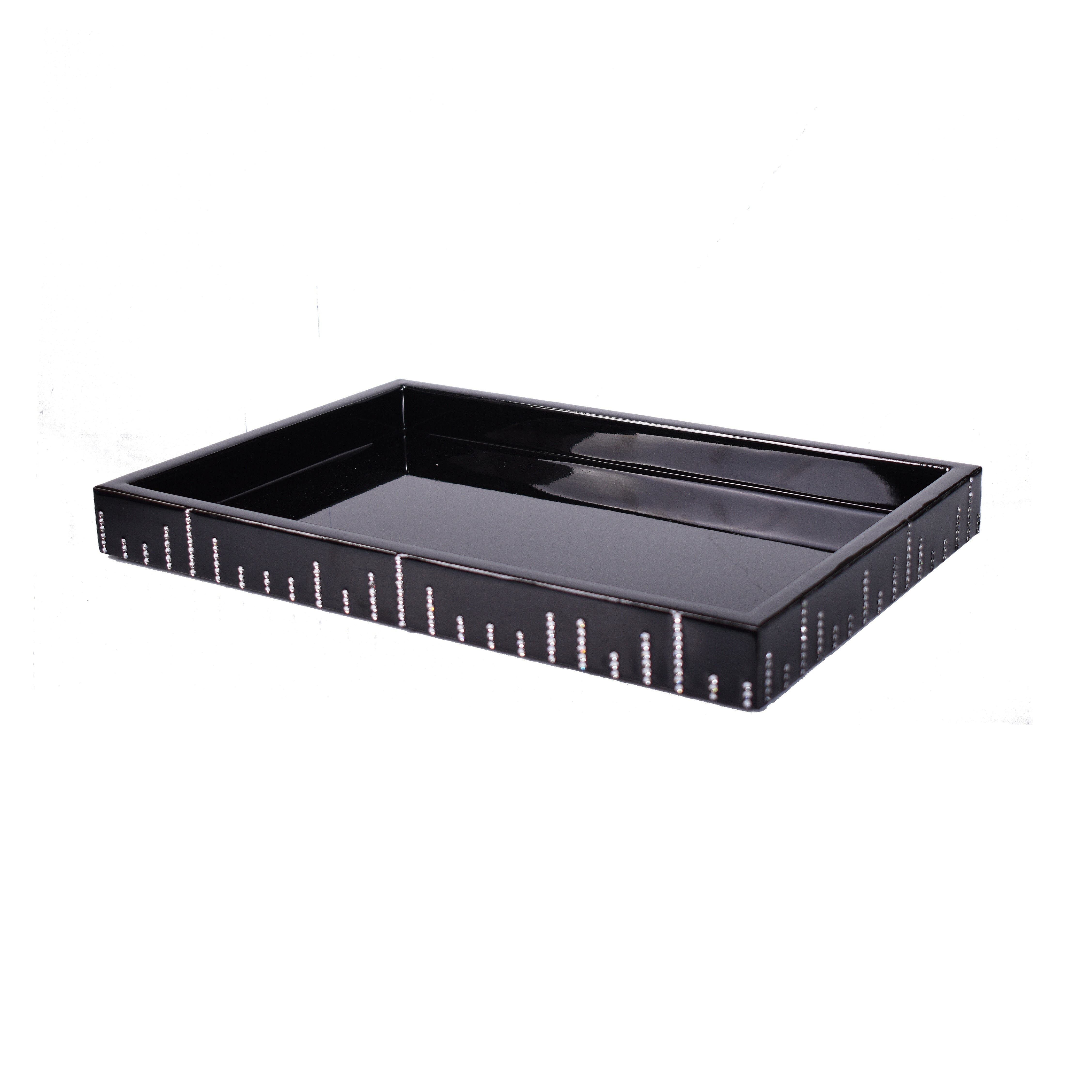 Large tray with crystal highlights