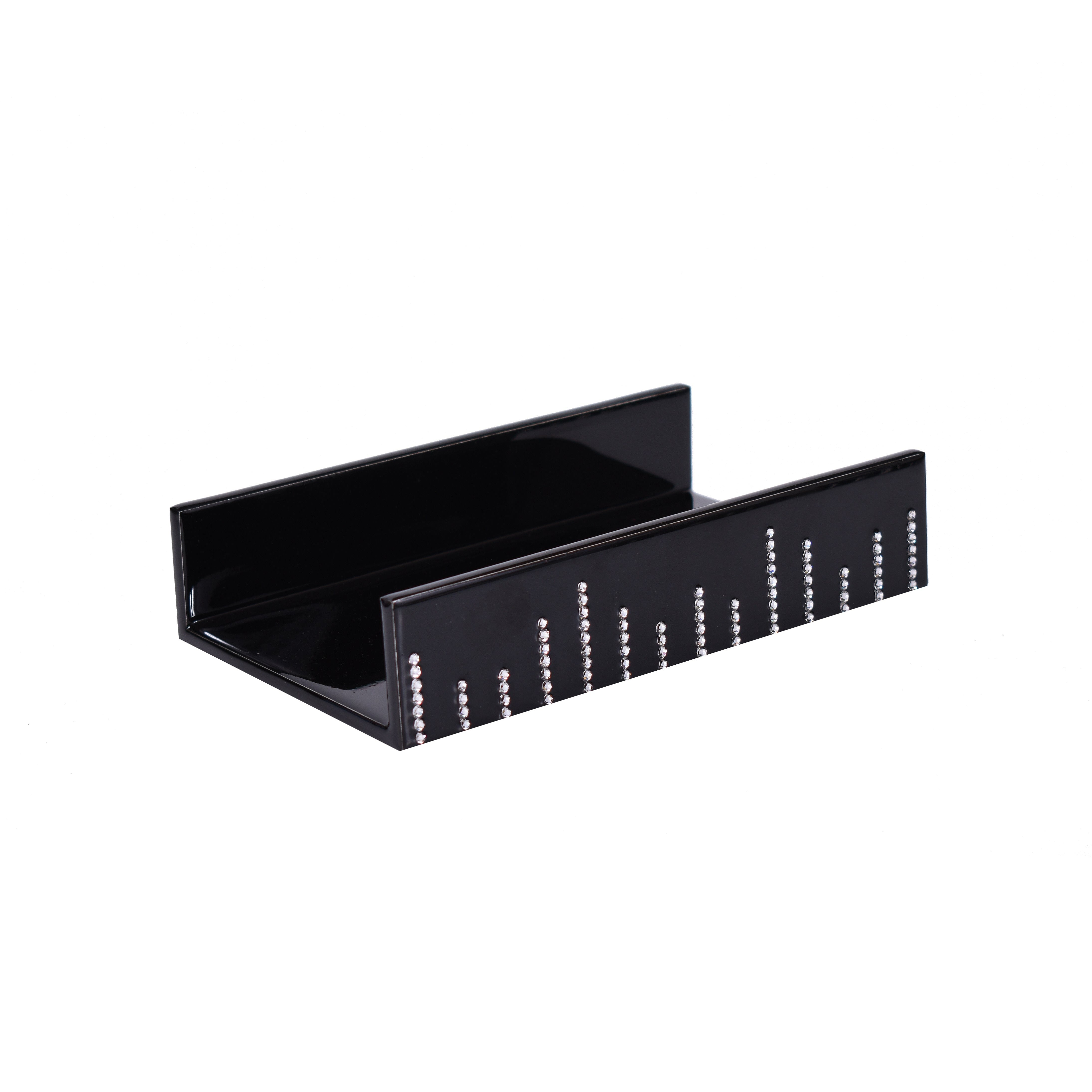 Flat towel holder with crystal accents