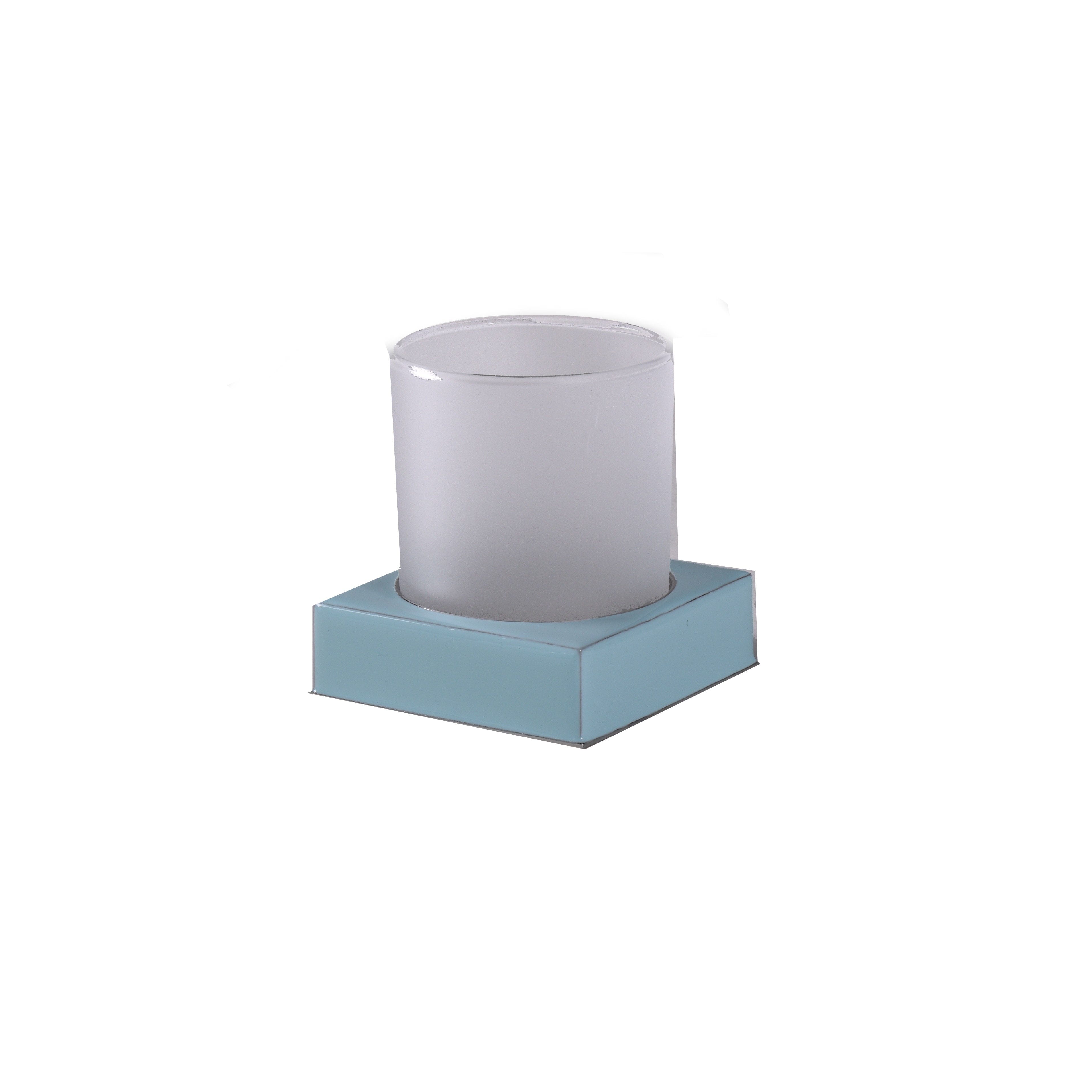 Glass tumbler with metal base