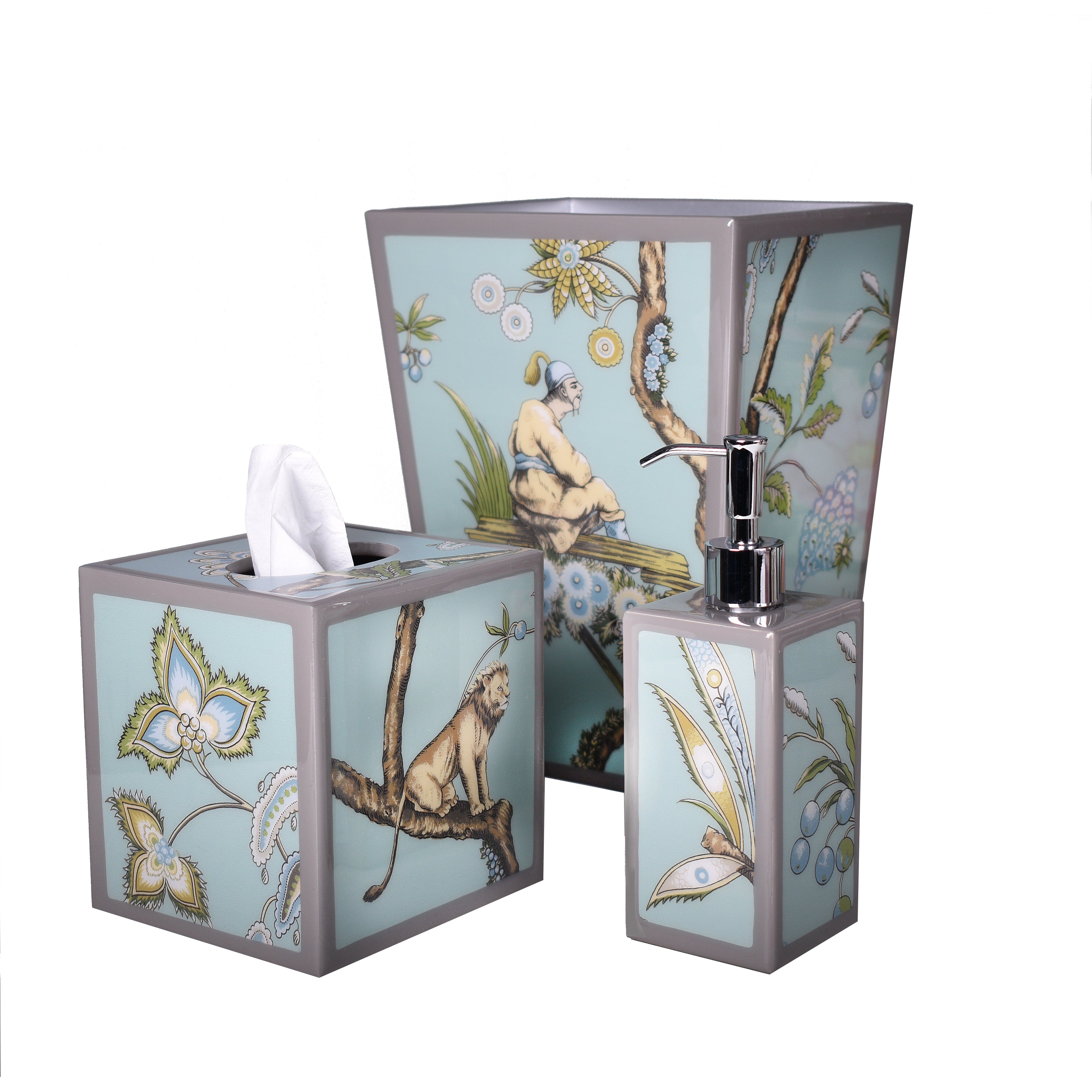 Chinoiserie pattern in robins egg blue
