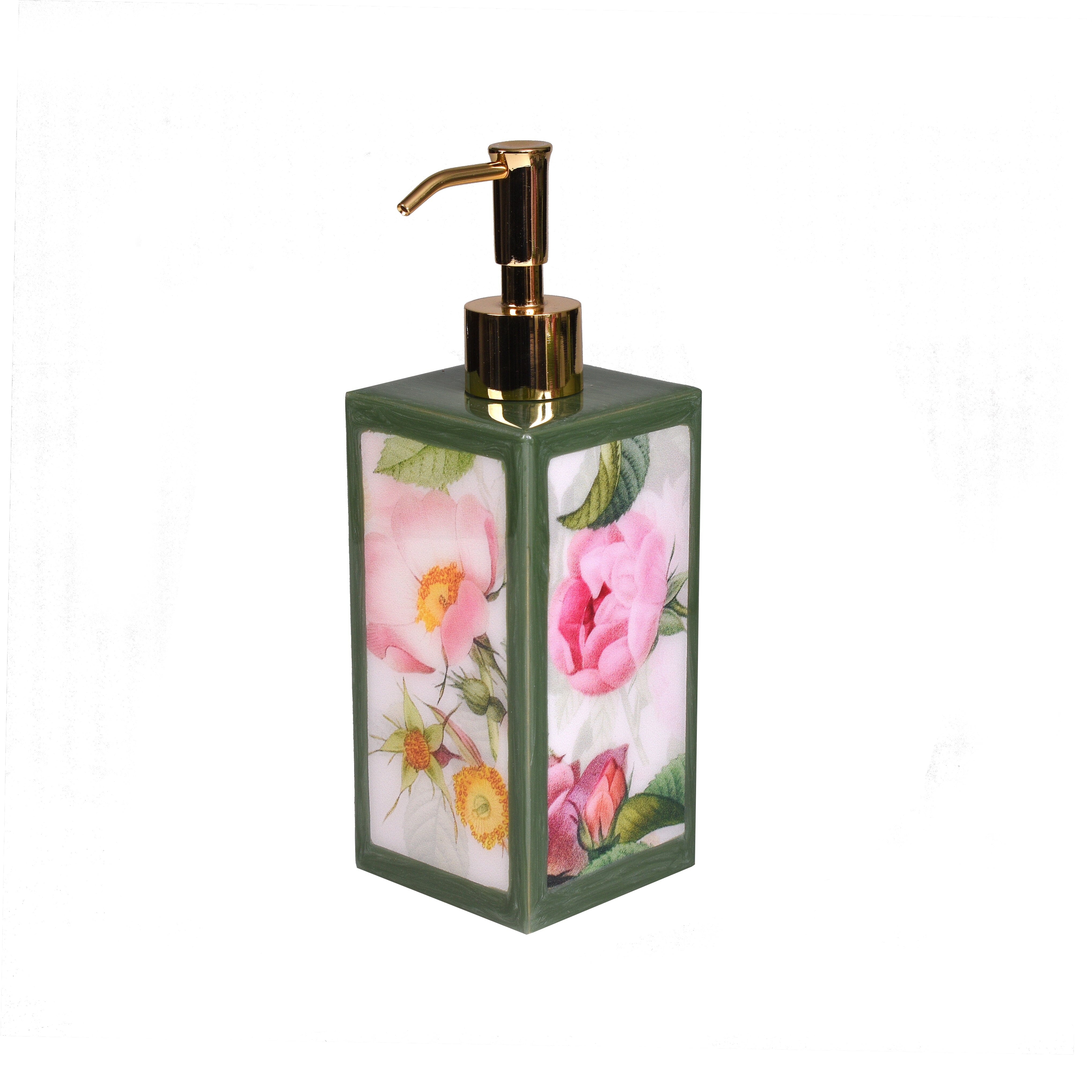 lotion dispenser in floral pattern