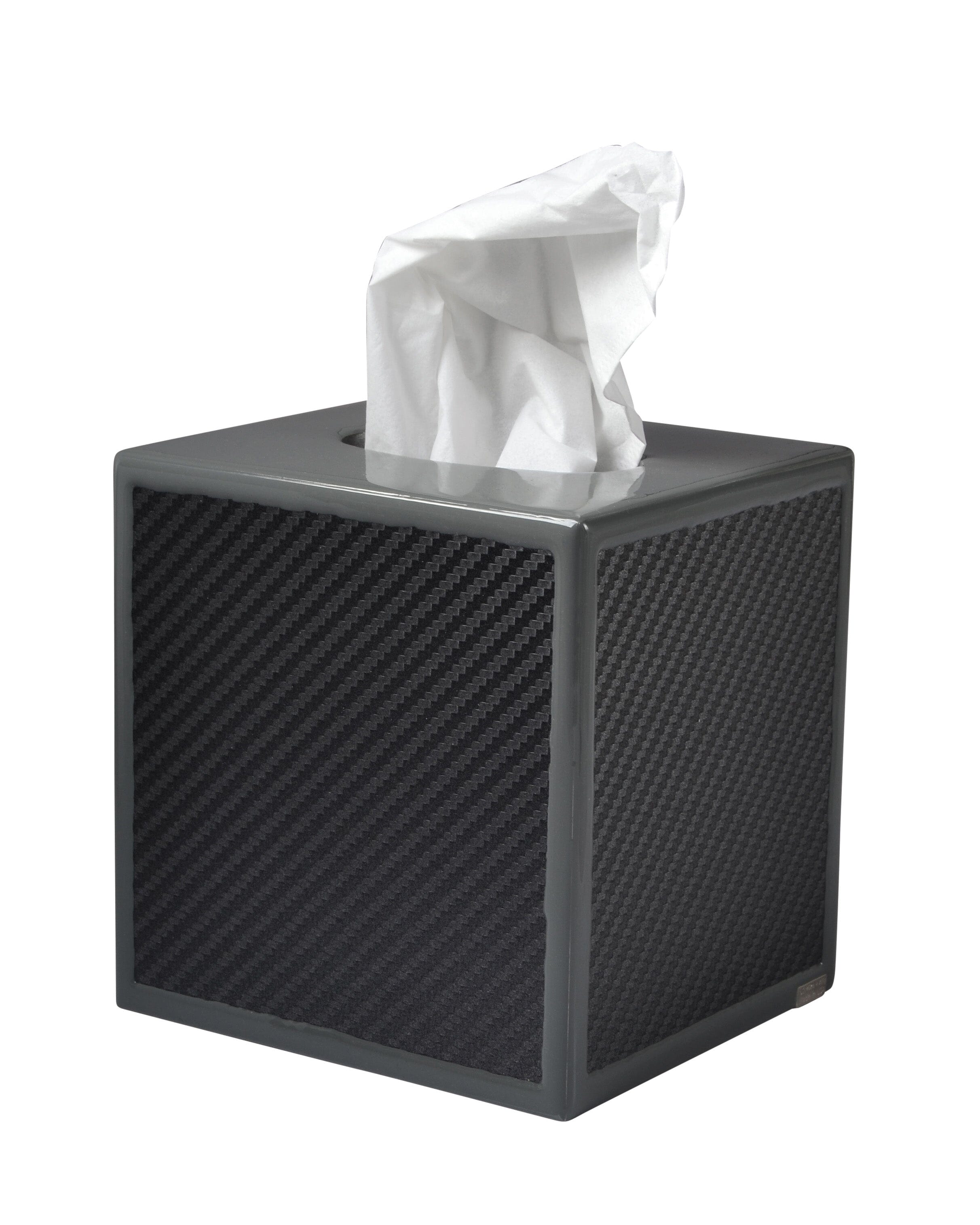 Tissue box with graphite color carbon print