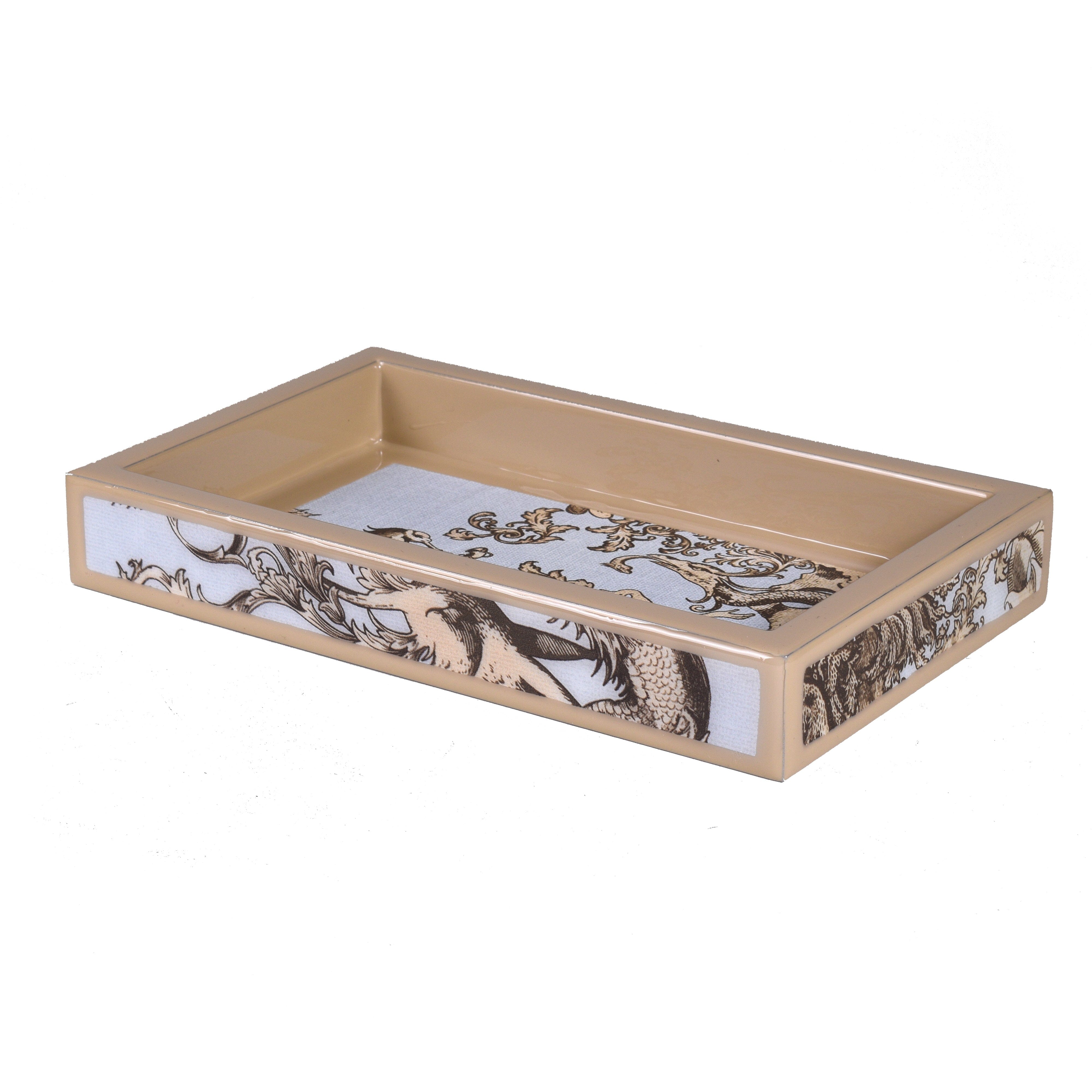 vanity tray with sea life motif