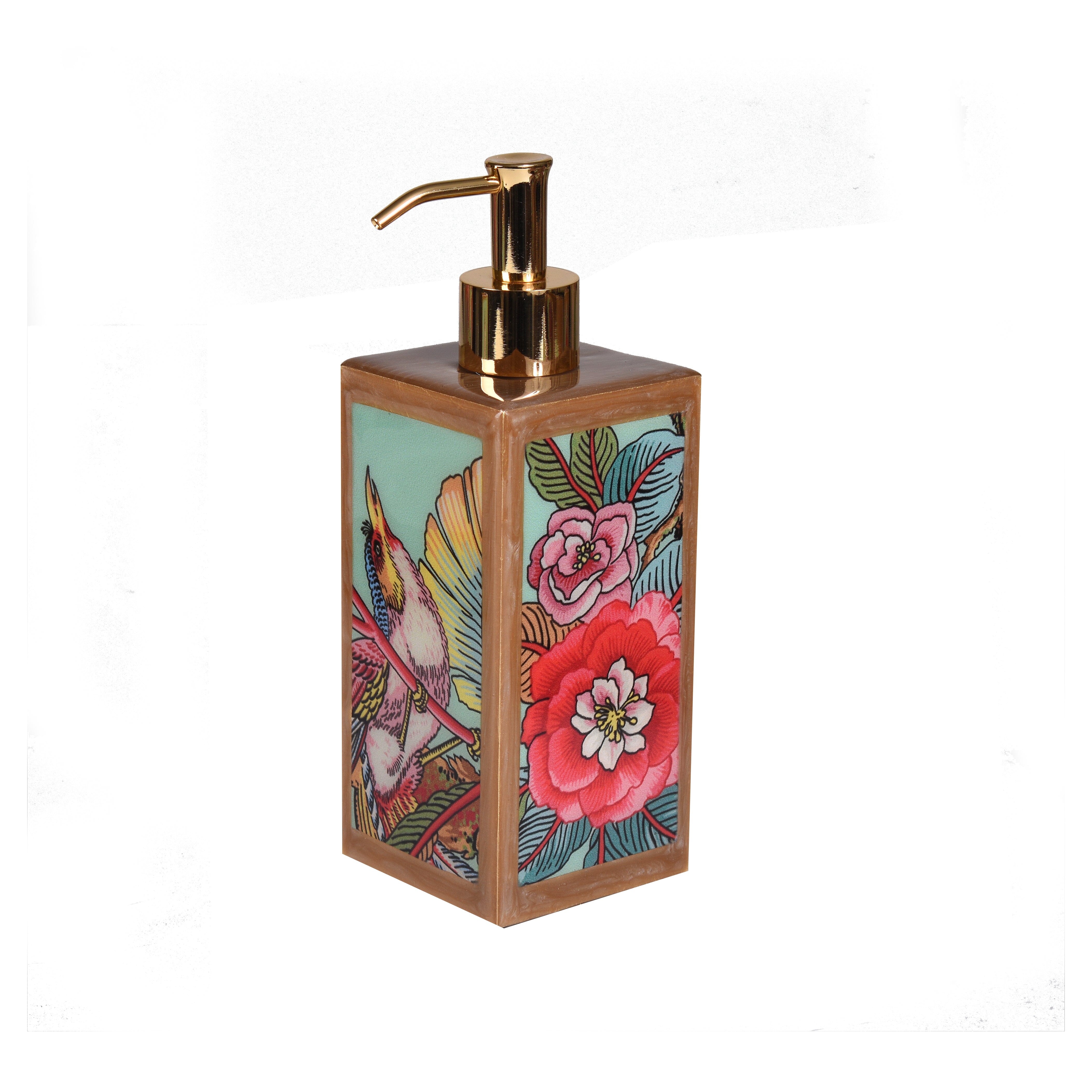 lush jungle pattern on lotion pump