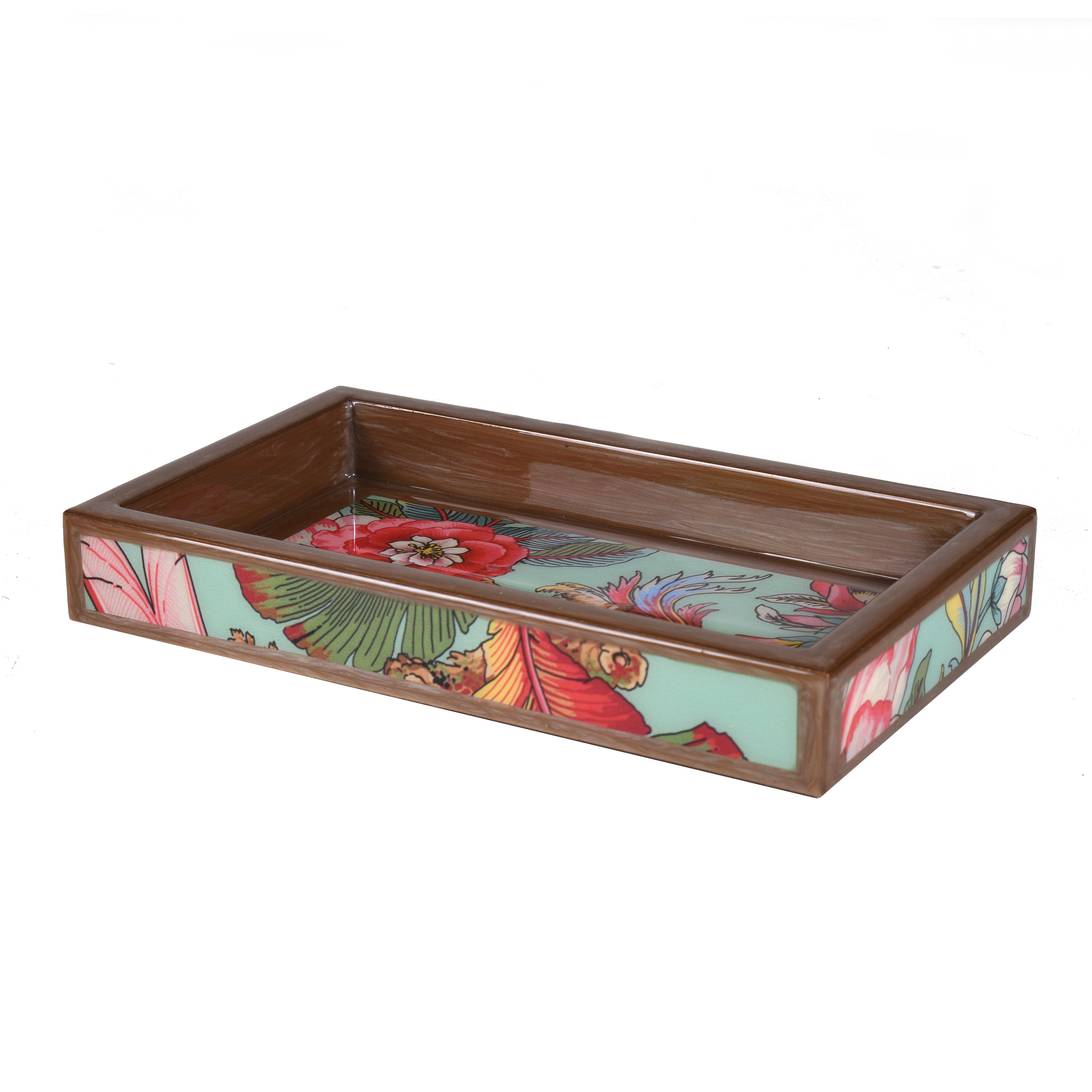 Vanity Tray with floral graphics