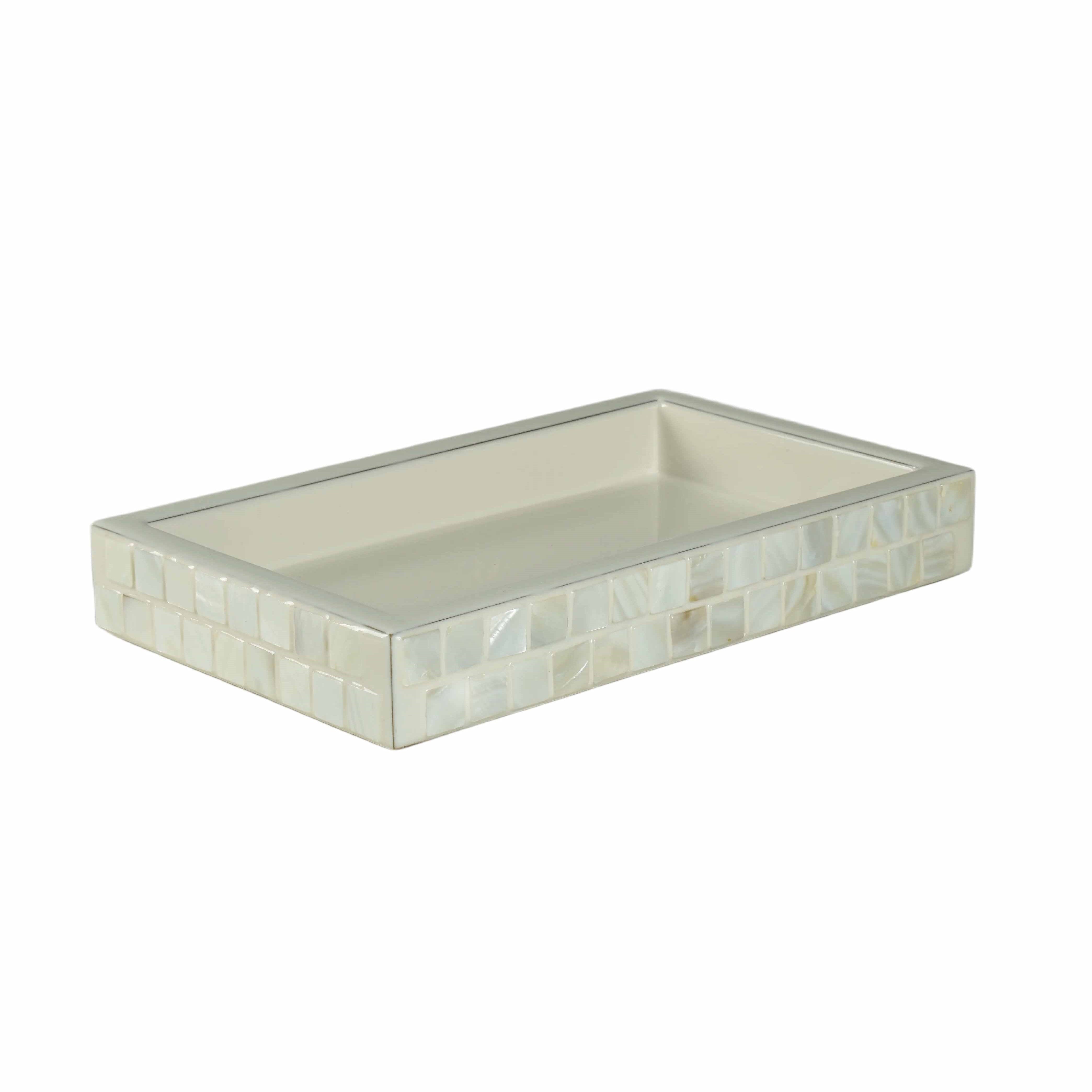 Vanity tray with river stones