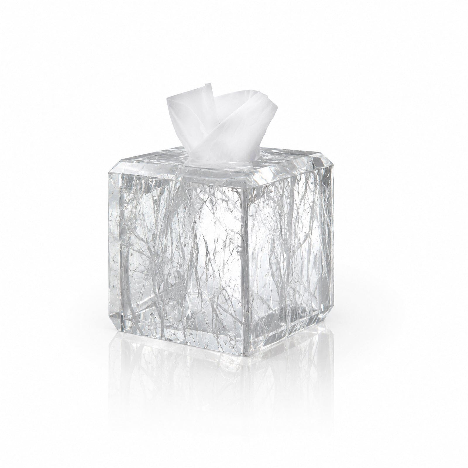 tissue box handbuilt from rock quartz gemstone.
