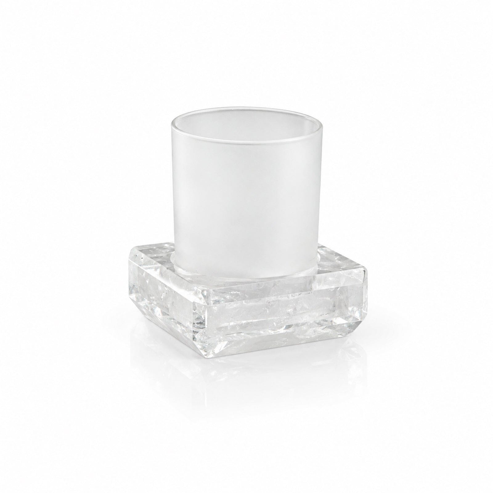 rock crystal with glass tumbler