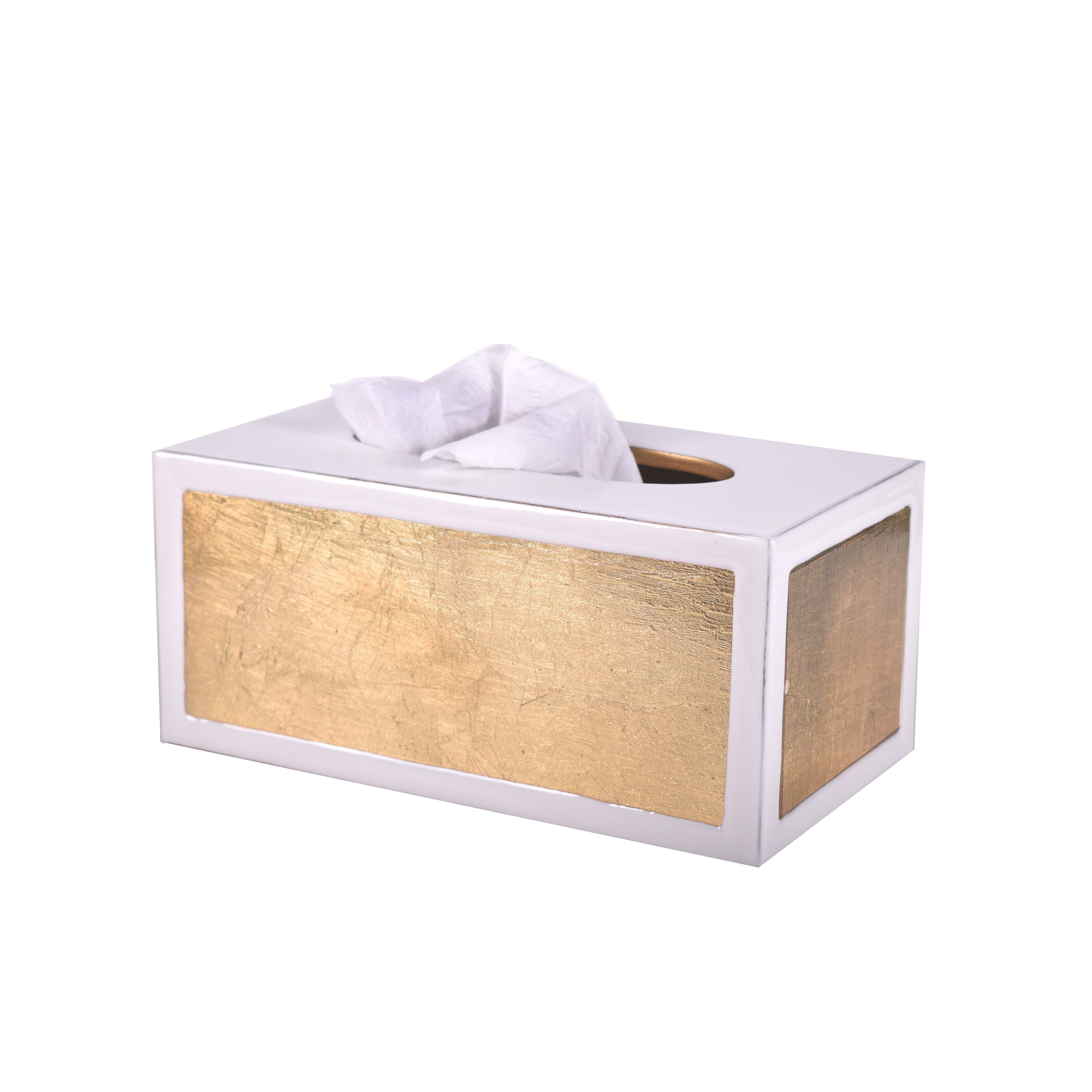Gold leaf long tissue box