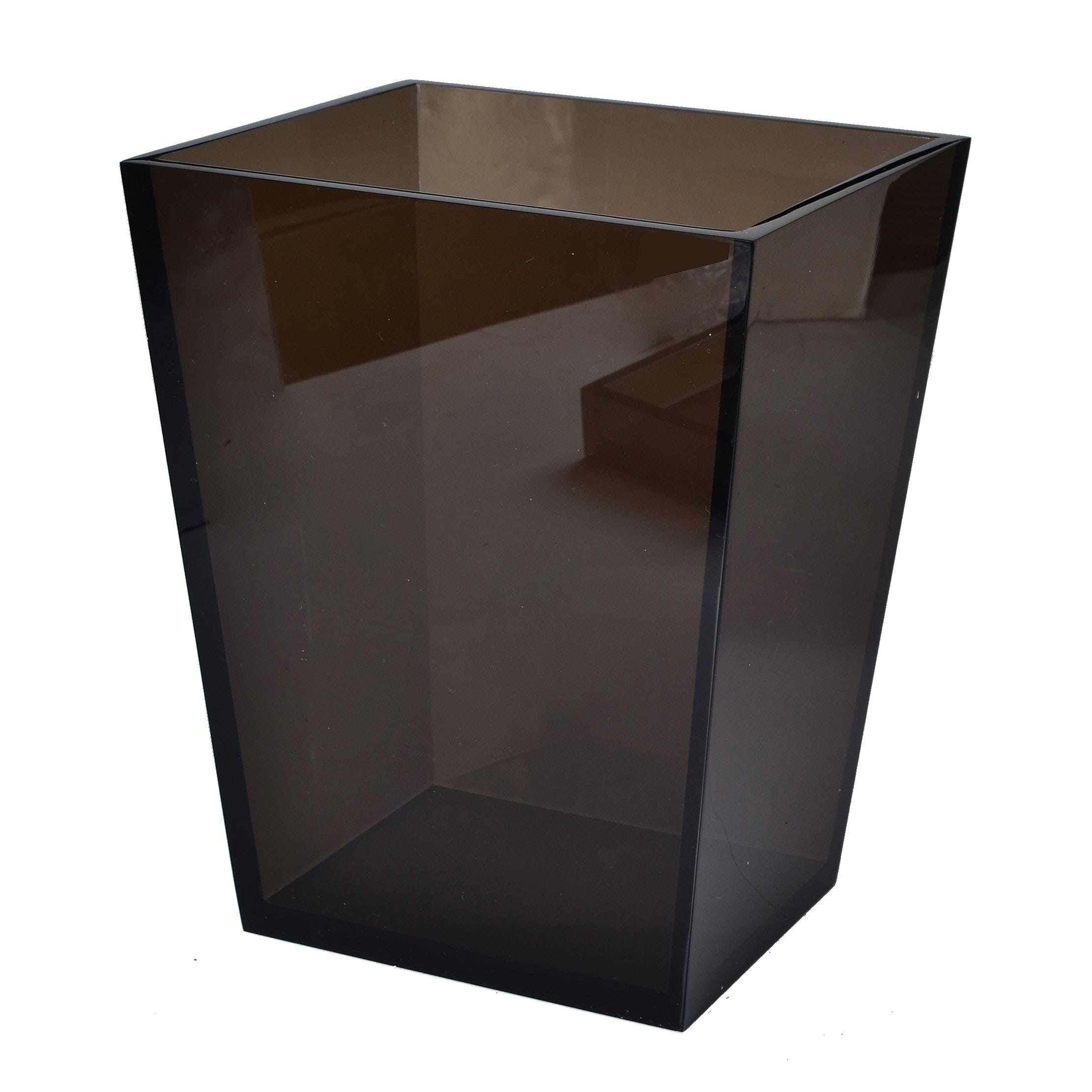 Modern lucite wastebasket - smoke