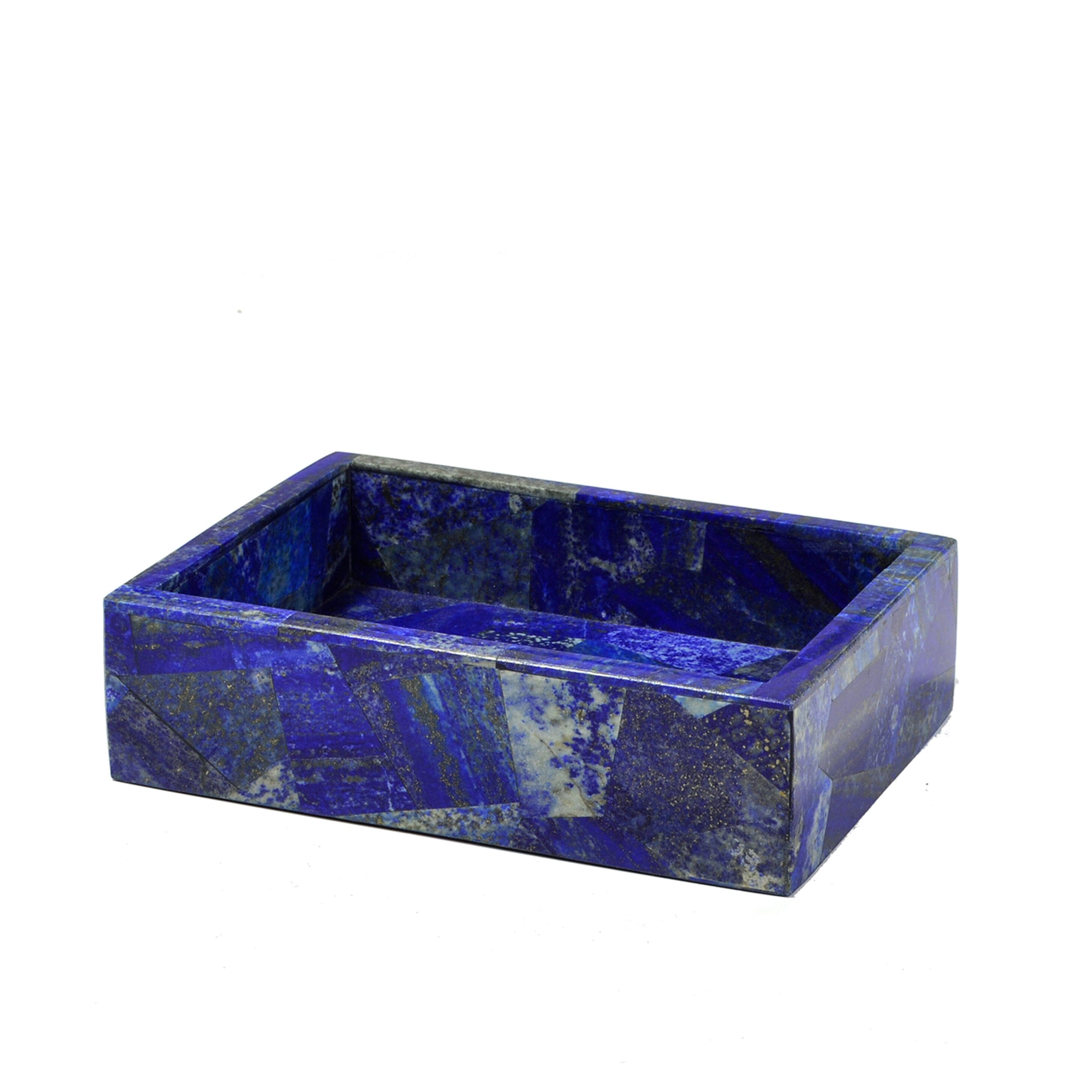gemstone soap dish - lapis luxury accessory