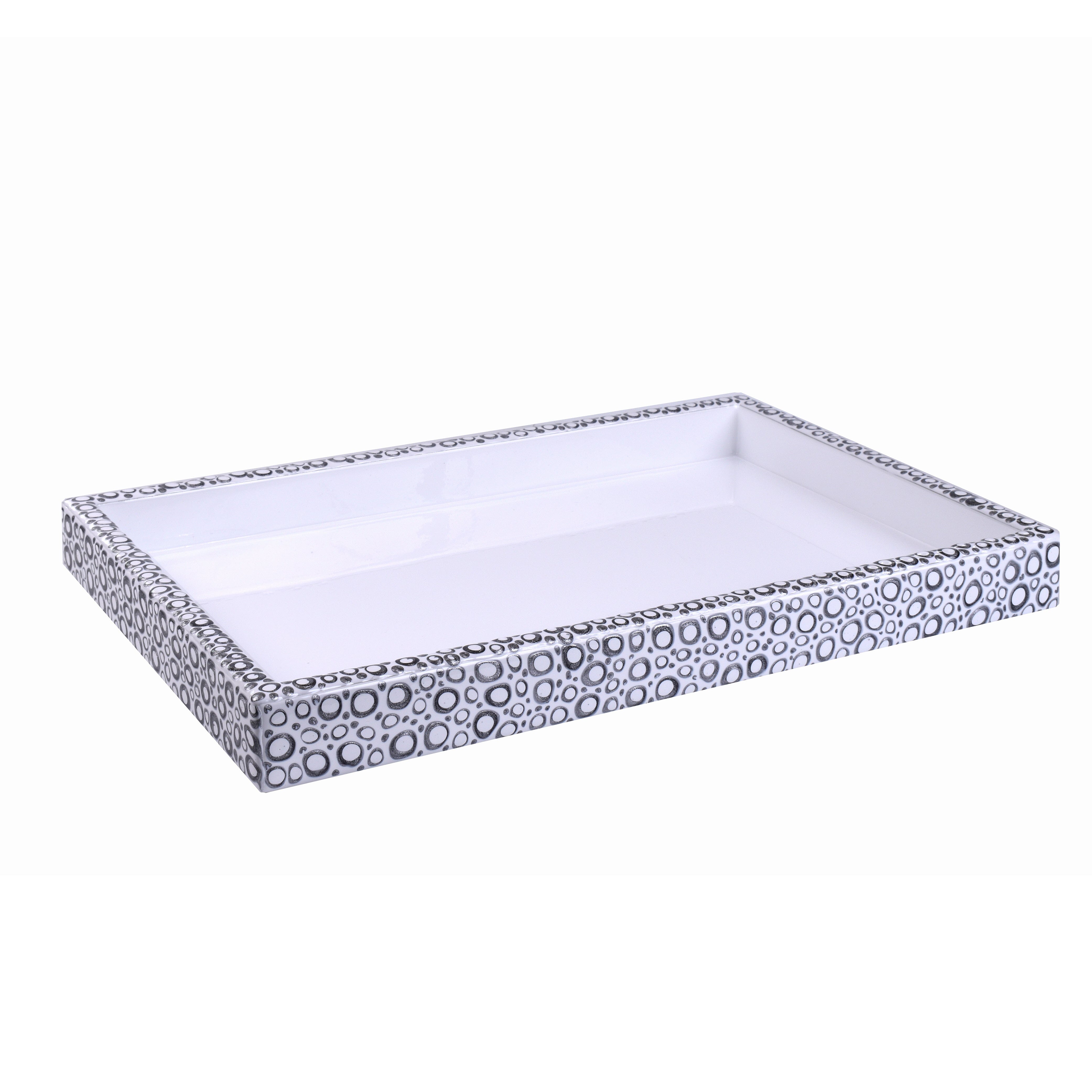 rectangular tray with abstract dot pattern