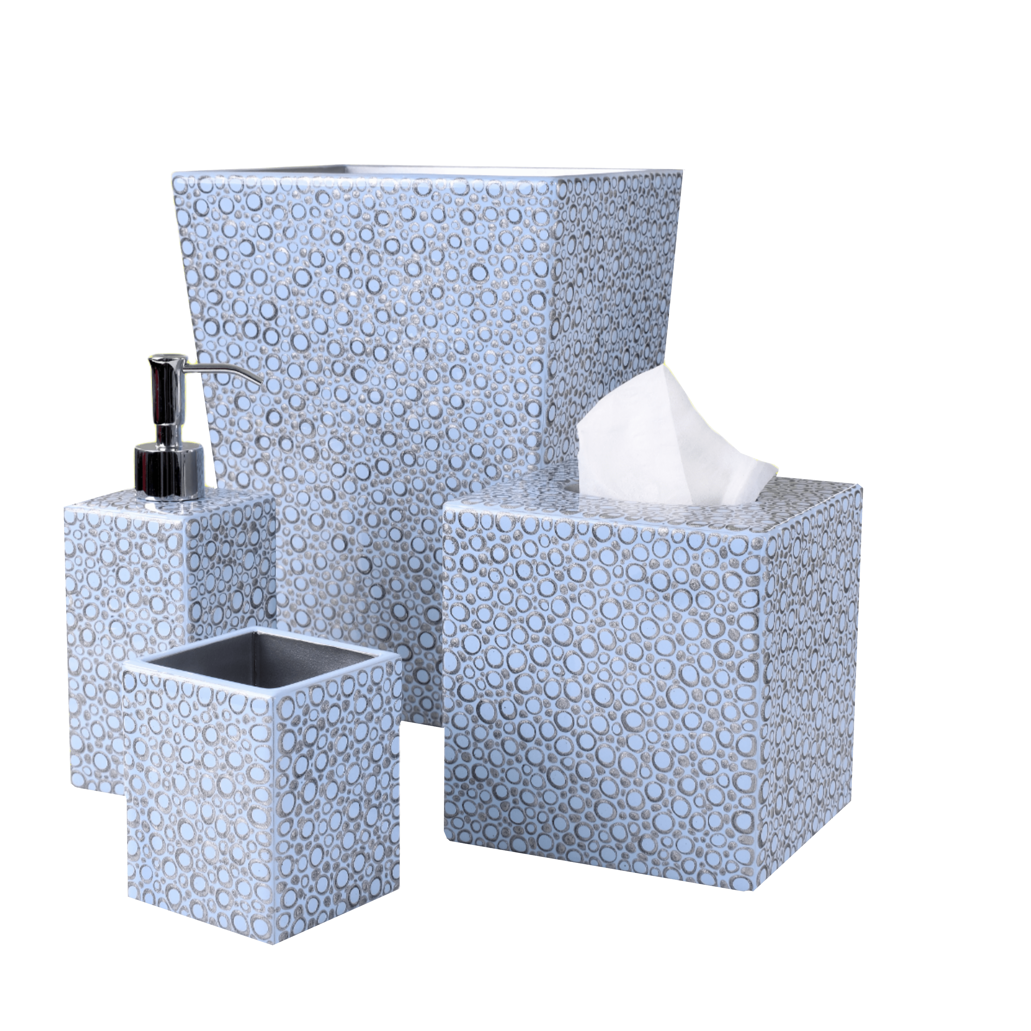 Abstract dot pattern bath accessory set