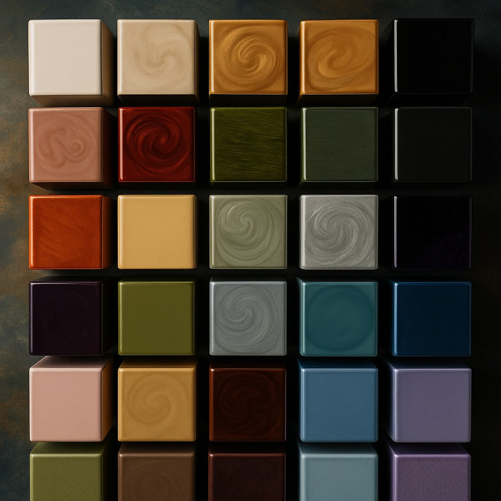 Enamel colors on cubes