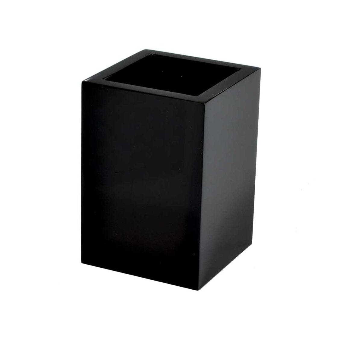 modern black lucite brush cup