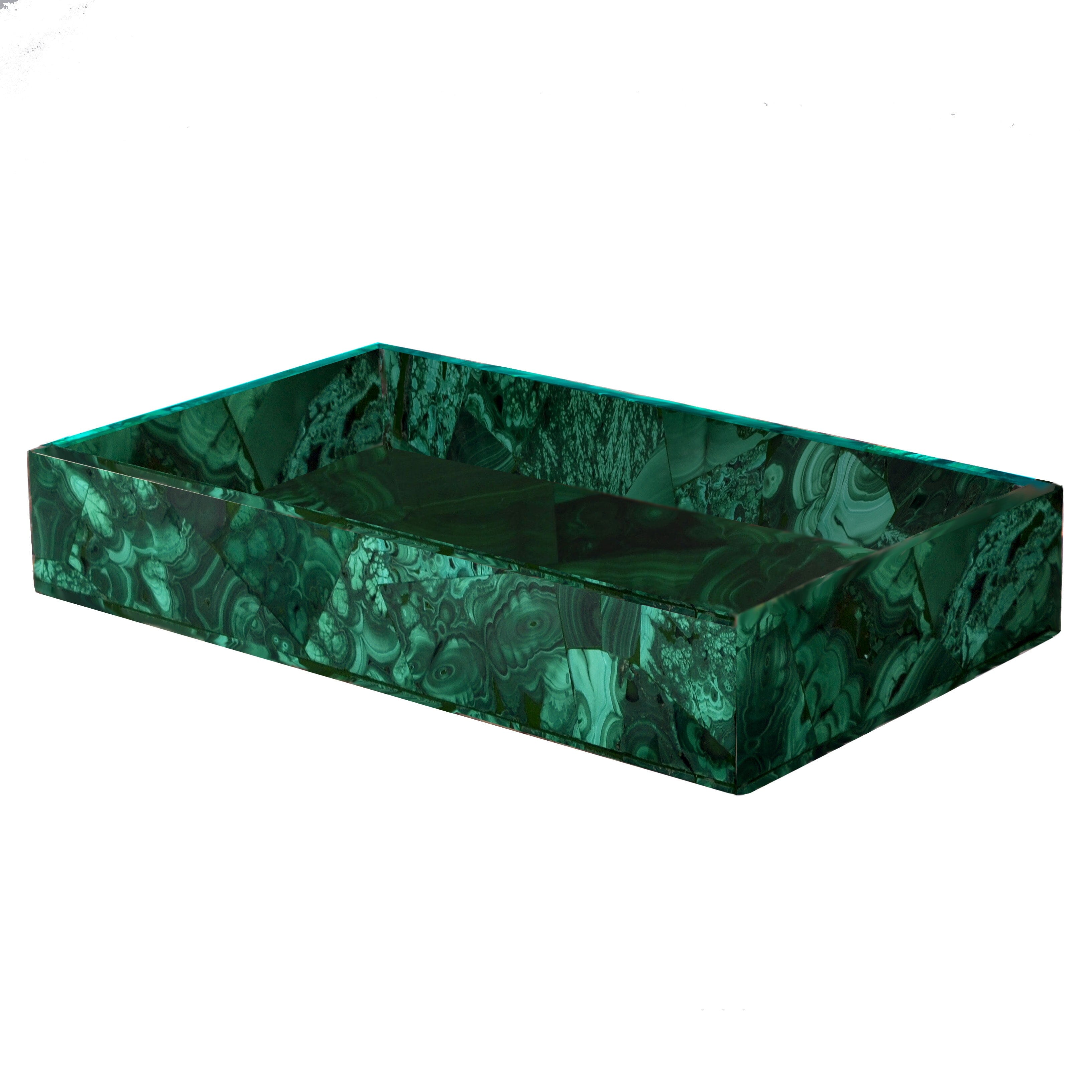 Malachite Towel Tray