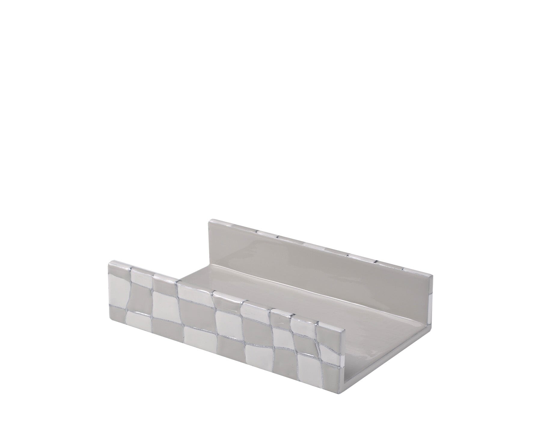 Quattro Flat Towel Holder in abstract check pattern