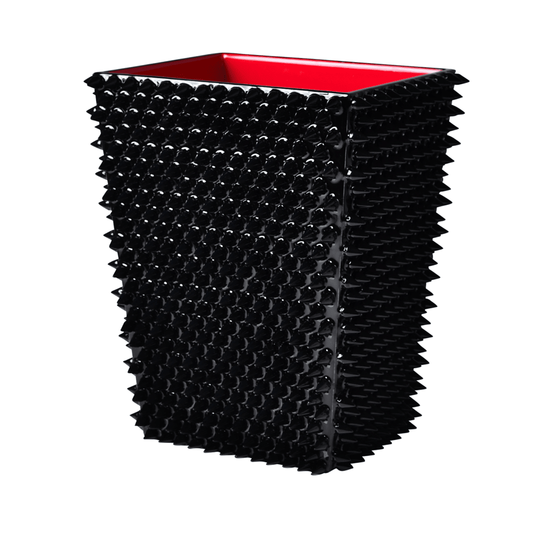 Mike + Ally Quill Black Wastebasket - black bathroom accessories