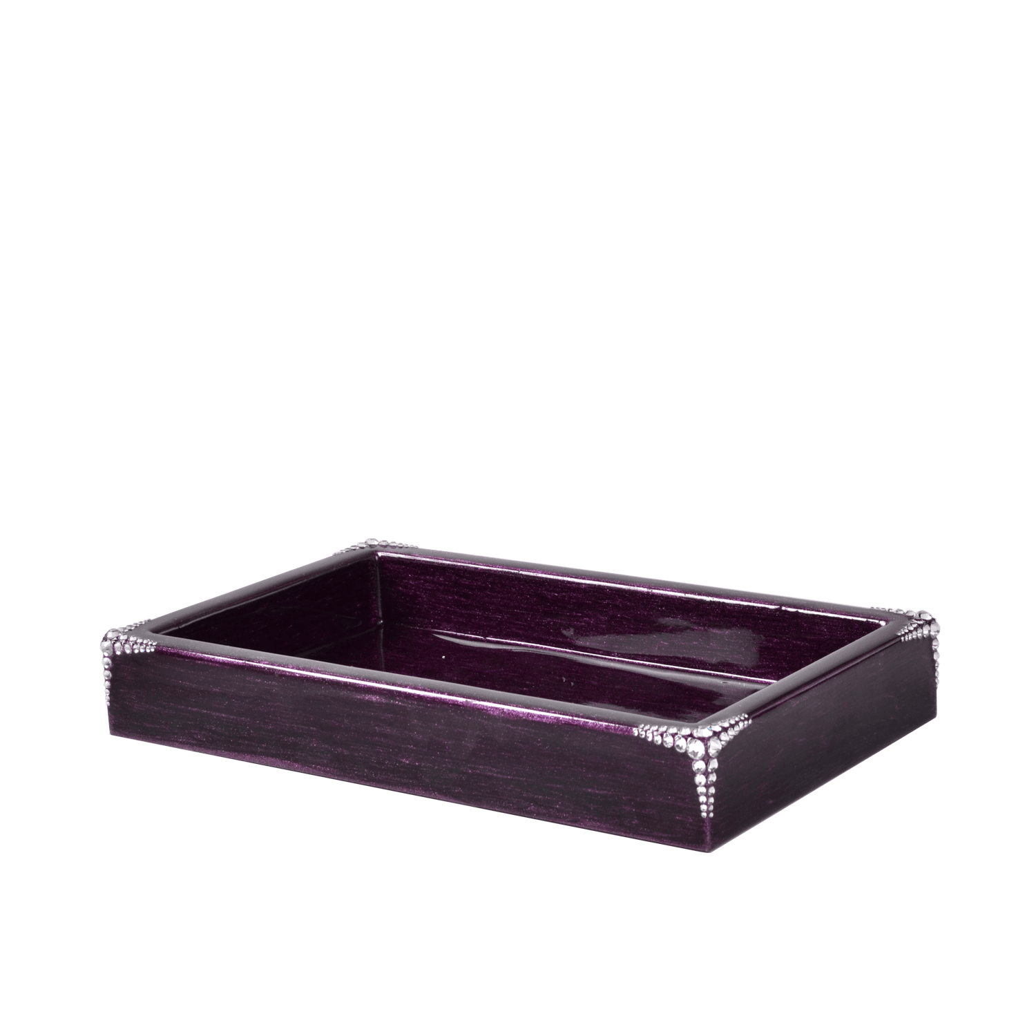 small vanity tray with crystal corner accents