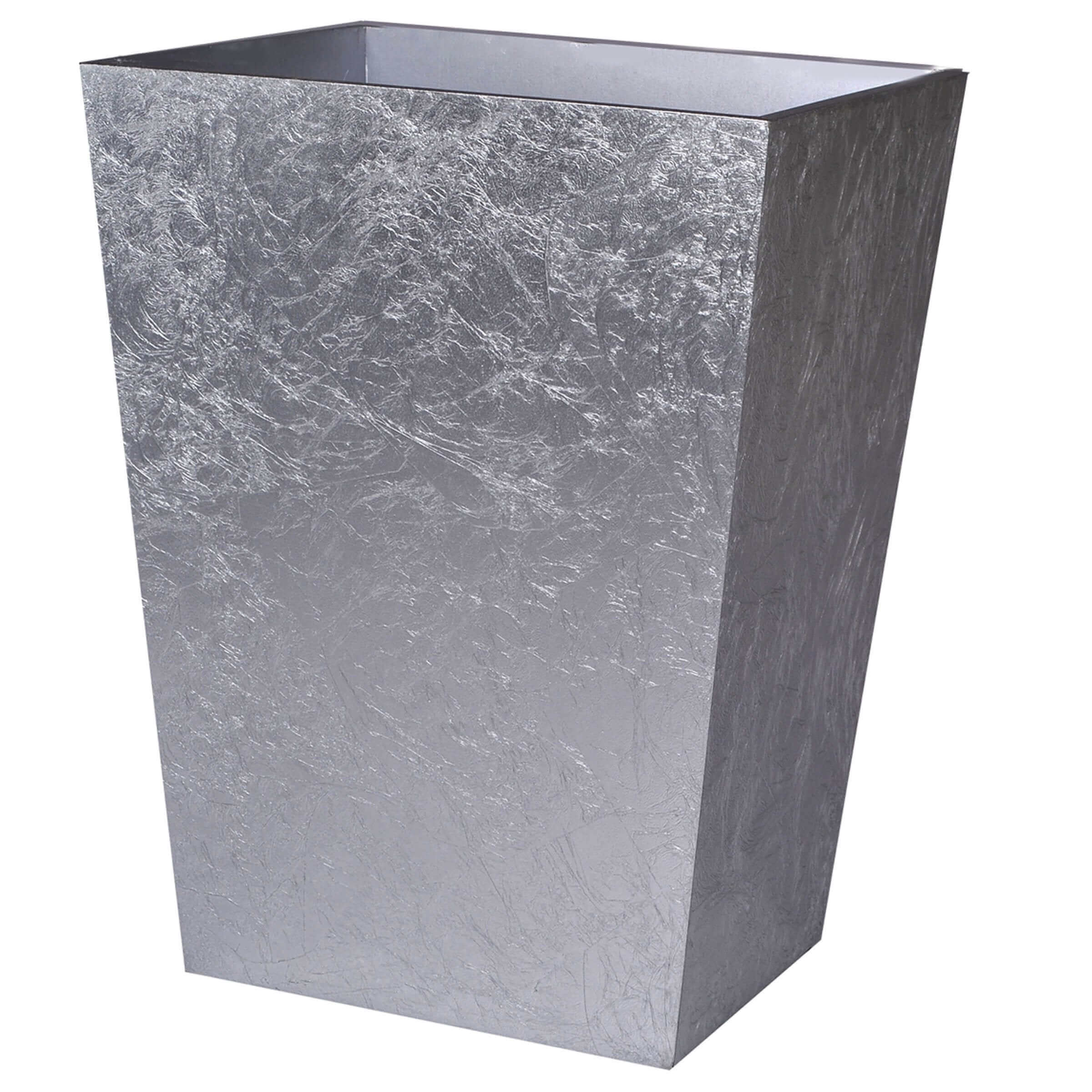 silver wastebasket - eos Modern Bath Accessory
