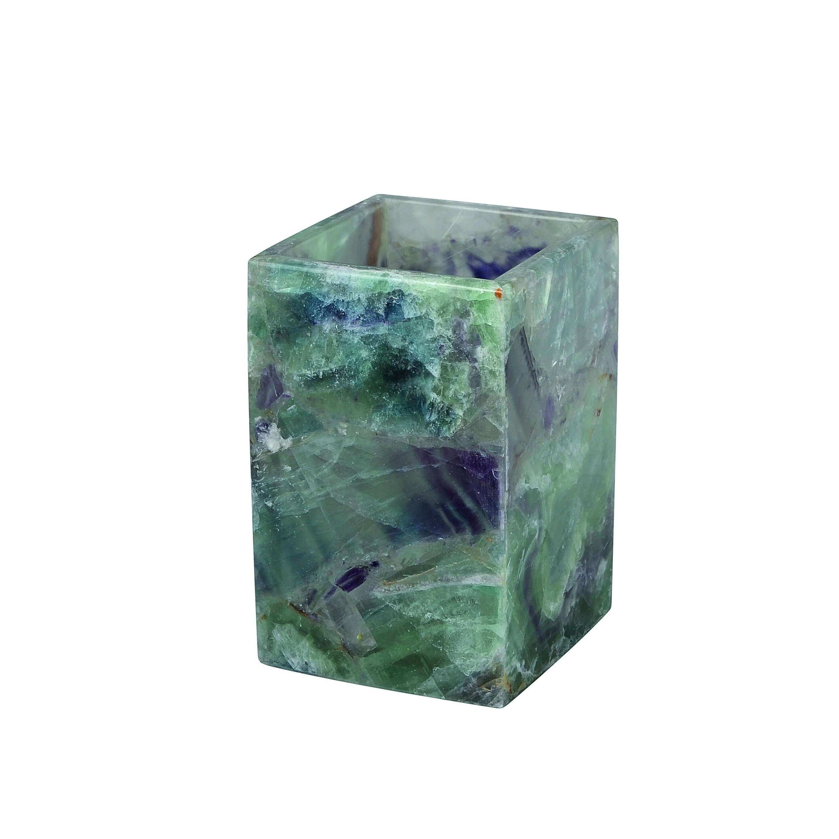 Mike + Ally Taj Fluorite Brush Holder - Bathroom accessories set