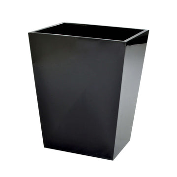 Modern lucite wastebasket - black ice