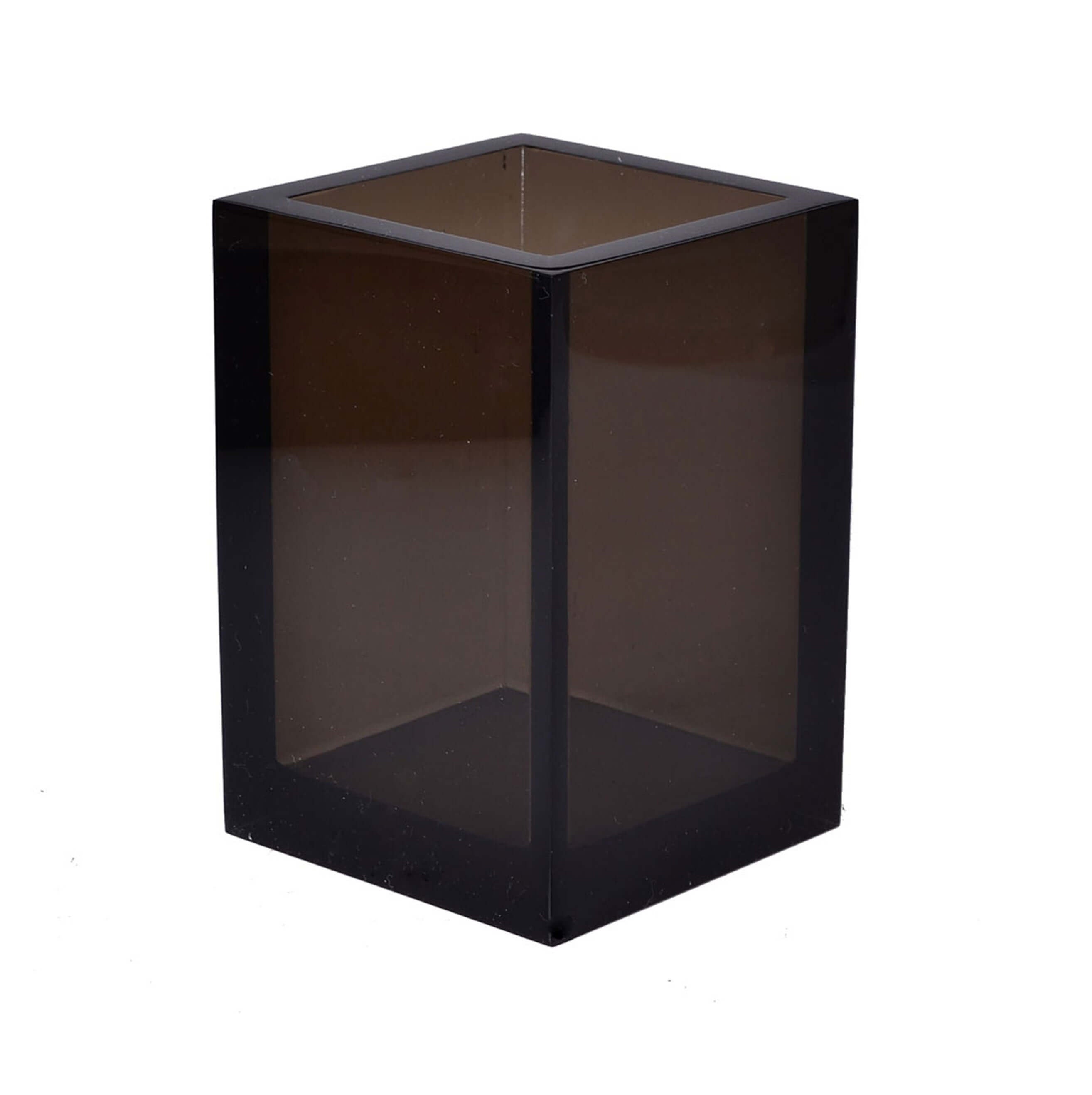 Mike + Ally Ice smoked Brush holder - black bathroom accessories