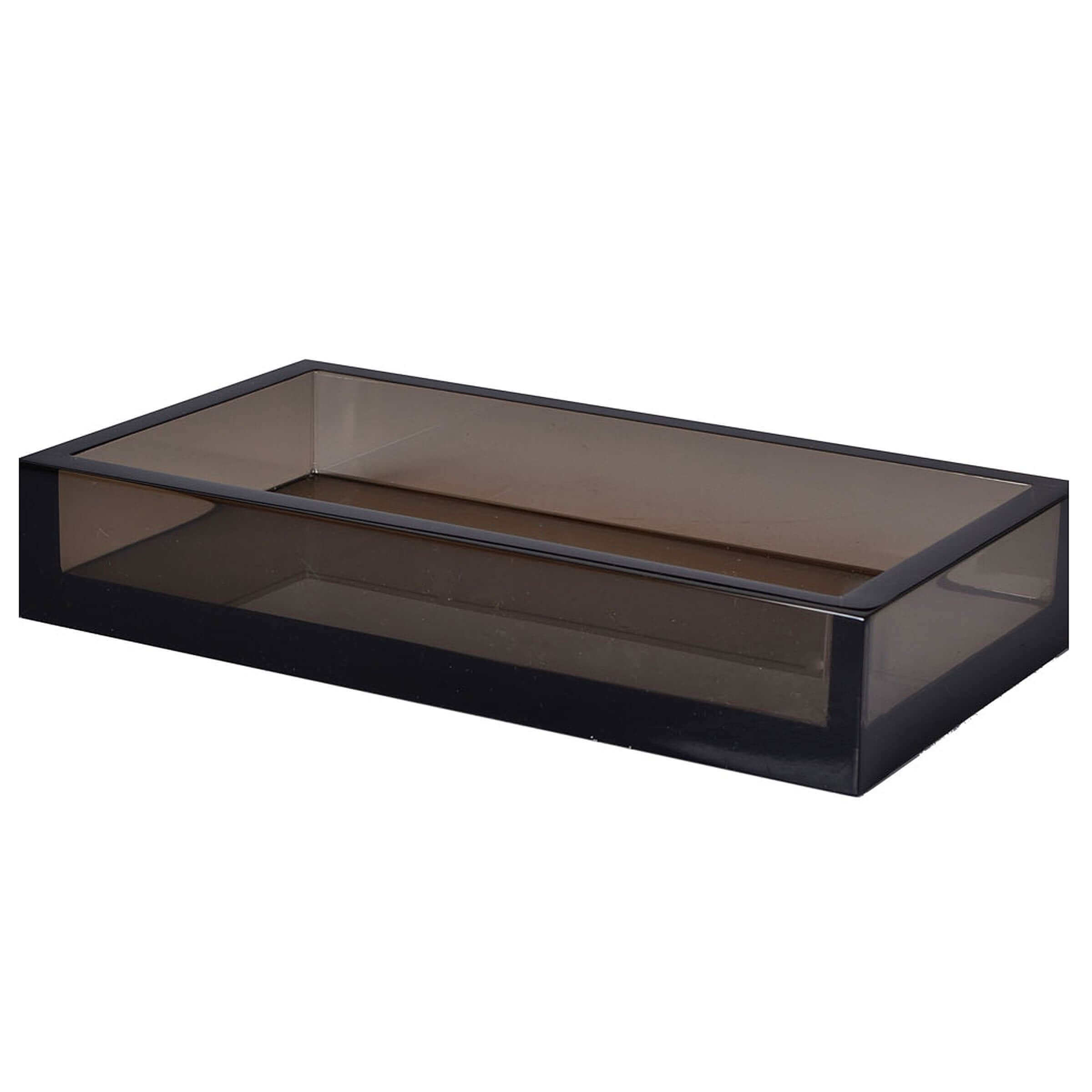 Modern lucite tray - smoke