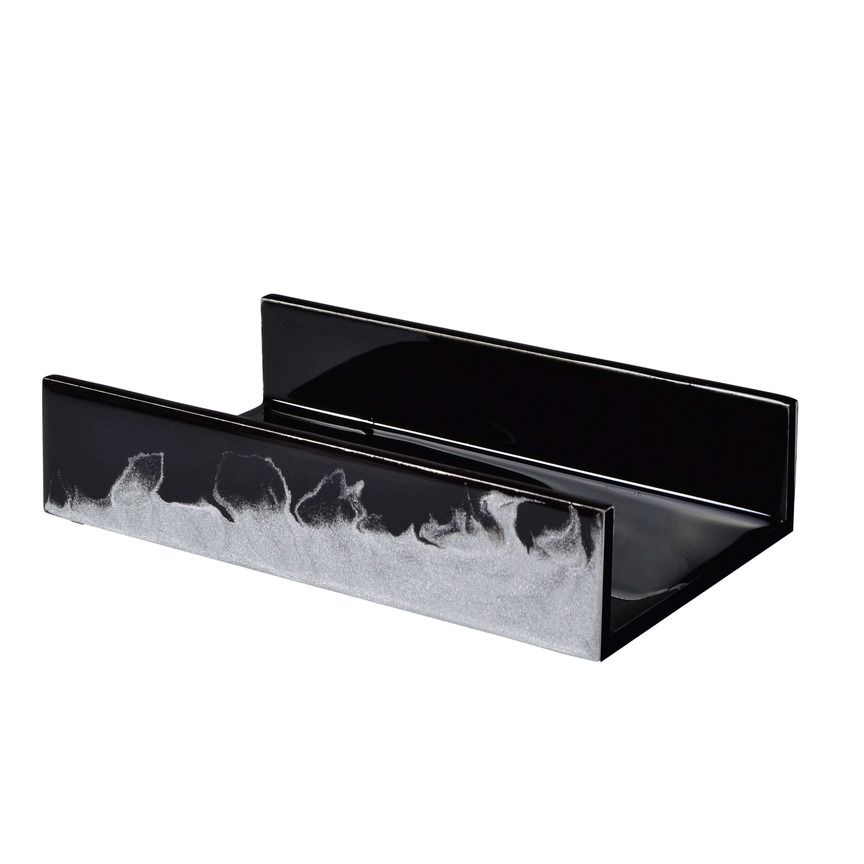 Mike + Ally LAVA Flat Towel Holder - black bathroom accessories