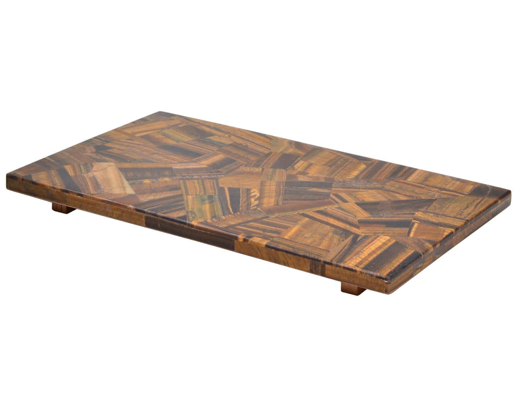 Tiger Eye gemstone placed in a random pattern. Large size tray that can fit all the counter accessories