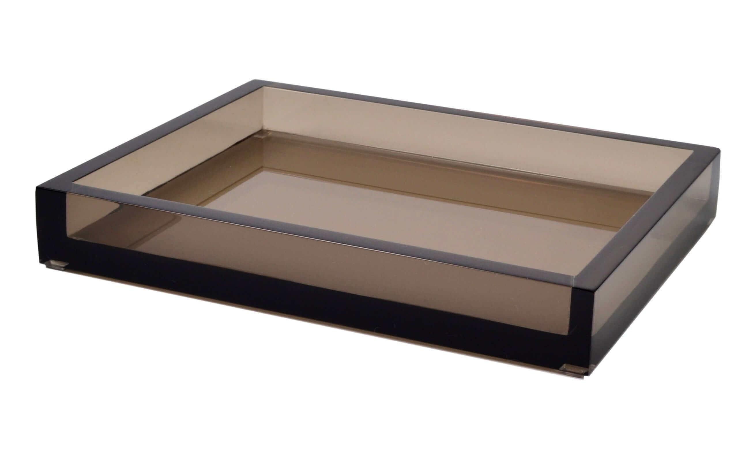 Mike + Ally Ice smoked Medium Tray - black bathroom accessories