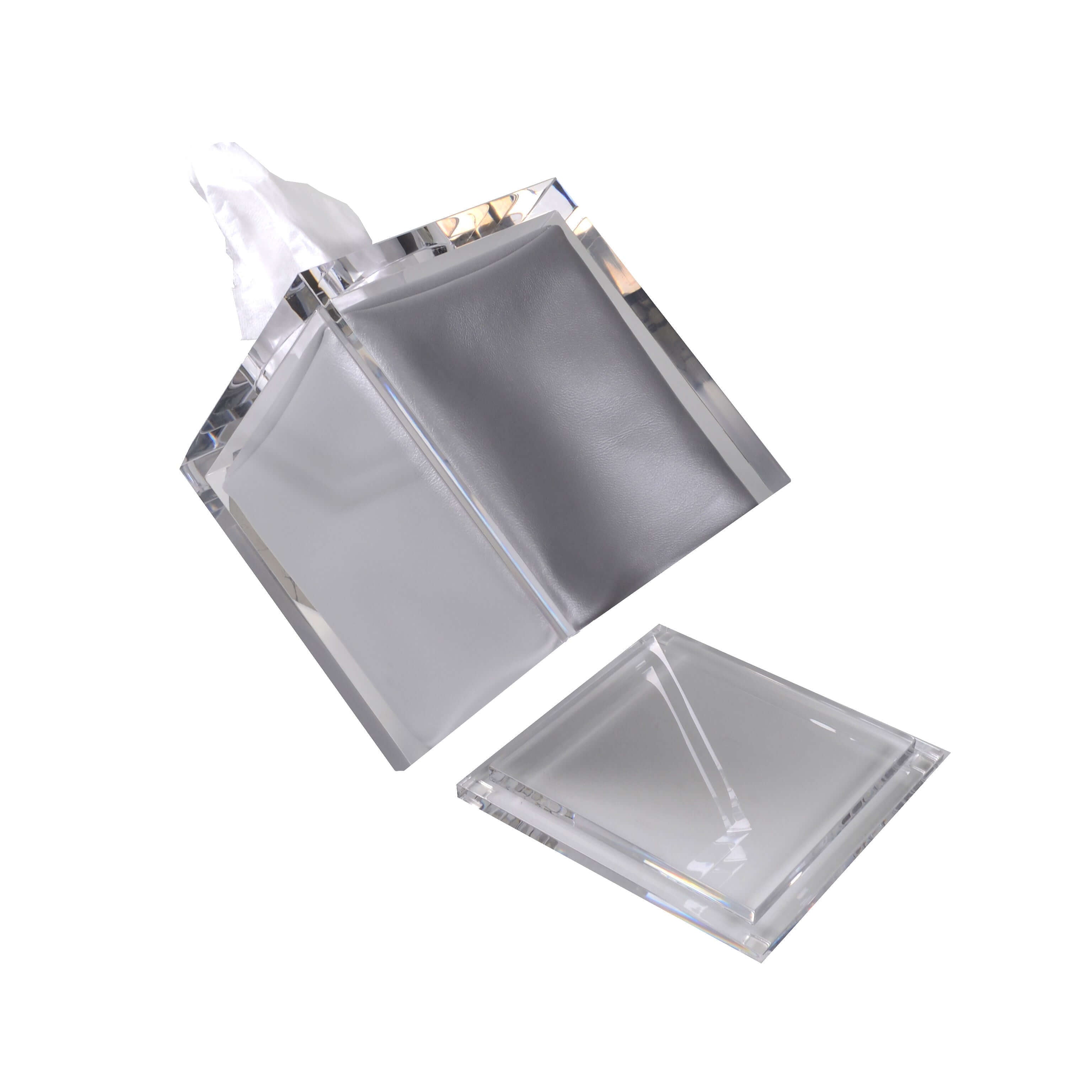 Mike + Ally ICE Clear Boutique Tissue Base - black bathroom accessories