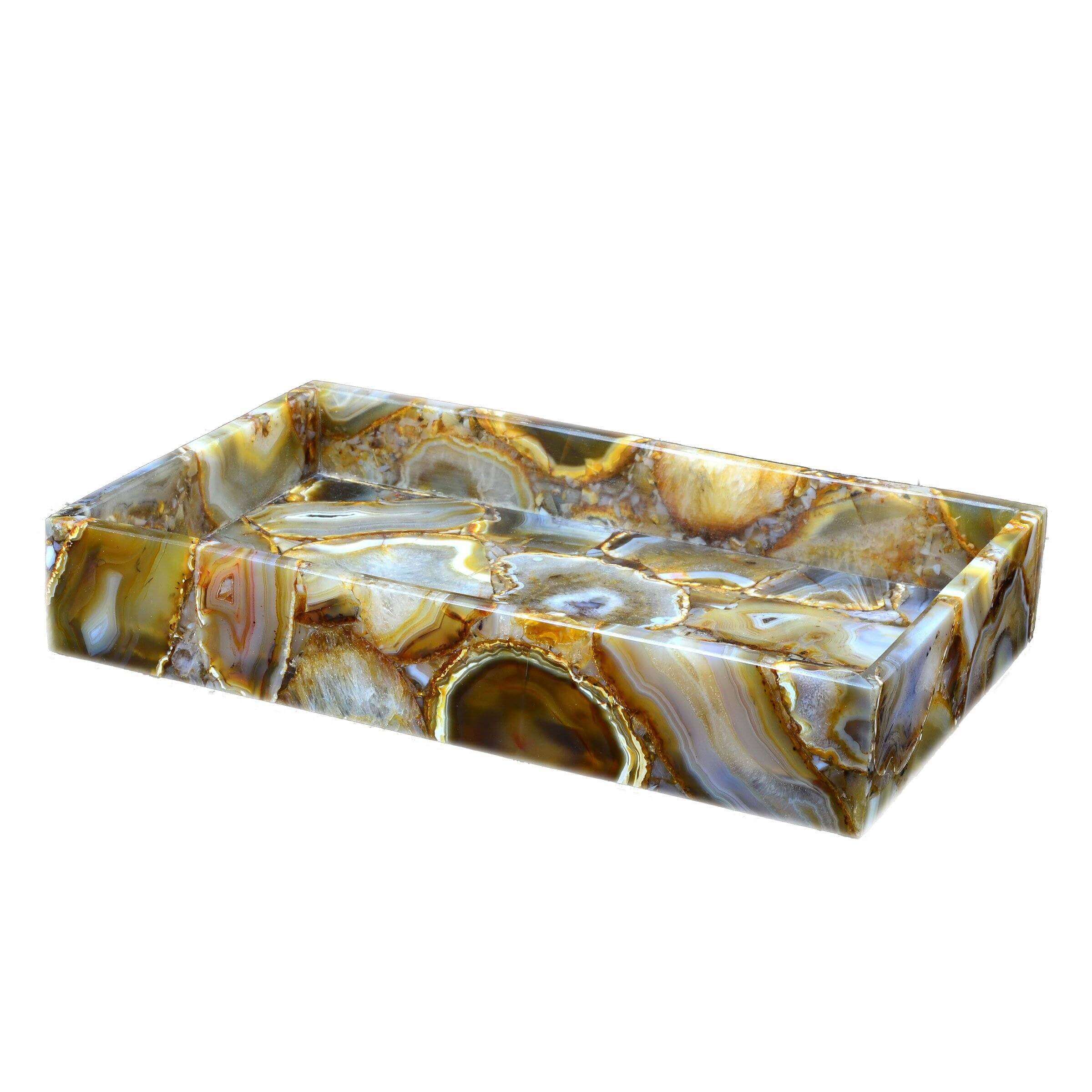 Agate Semi Precious Vanity Tray - Taj Luxury Gemstone