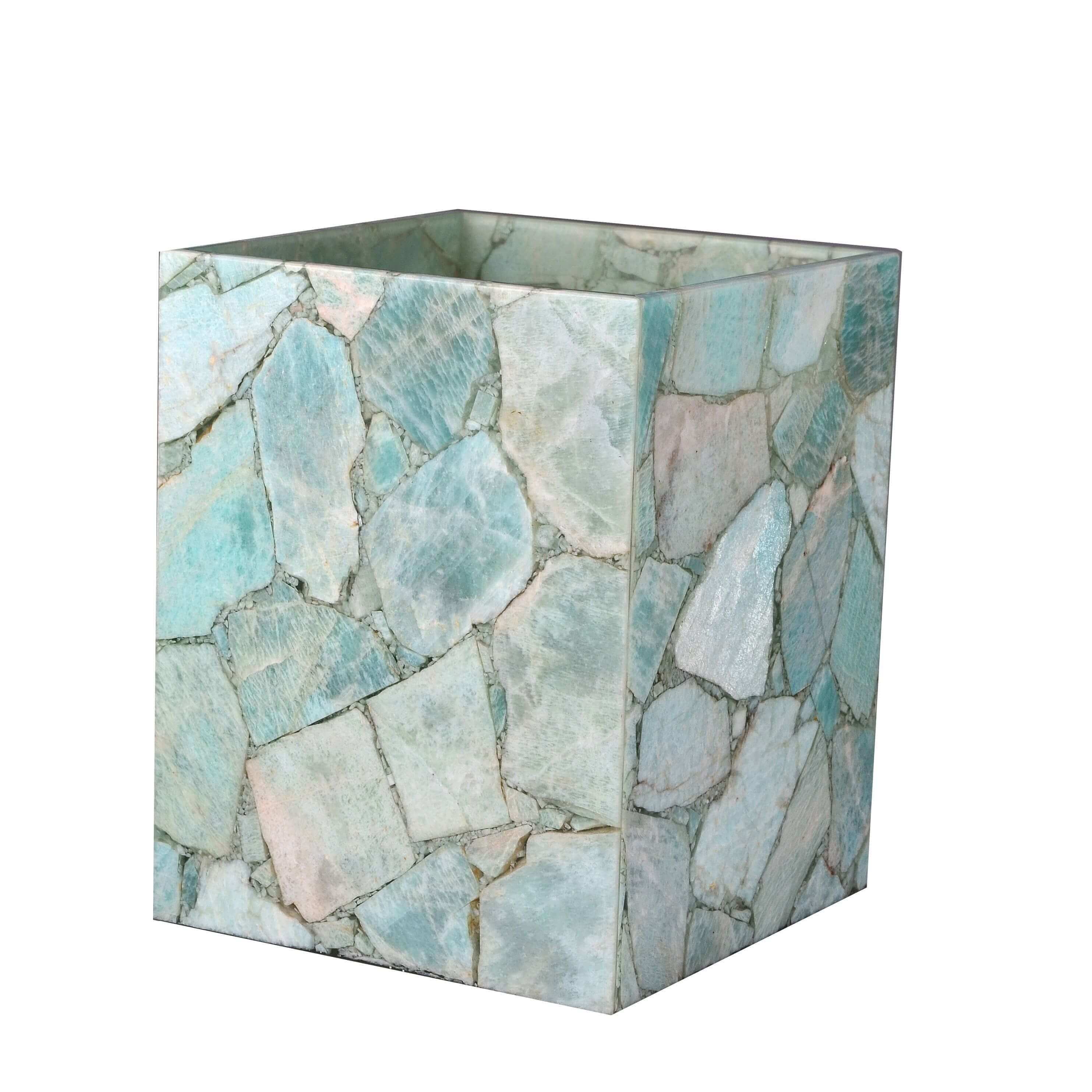Mike + Ally Taj Amazonite Wastebasket - Bathroom accessories set