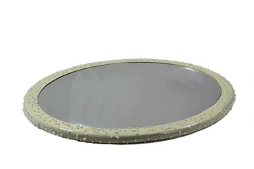 Mike + Ally Caviar Oval Vanity Tray with Mirror - bath accessories