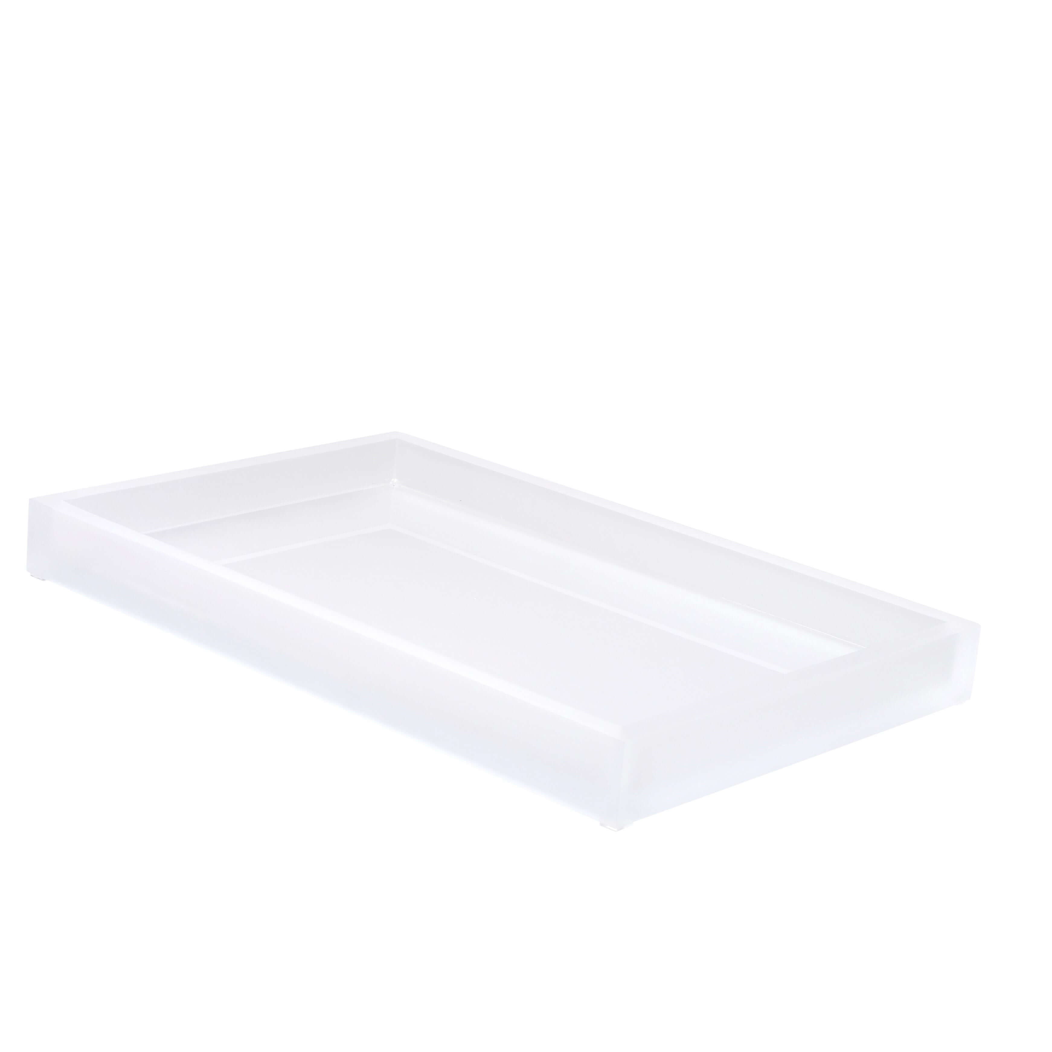 Mike + Ally Ice Frosted Snow Large Vanity Tray - black bathroom accessories