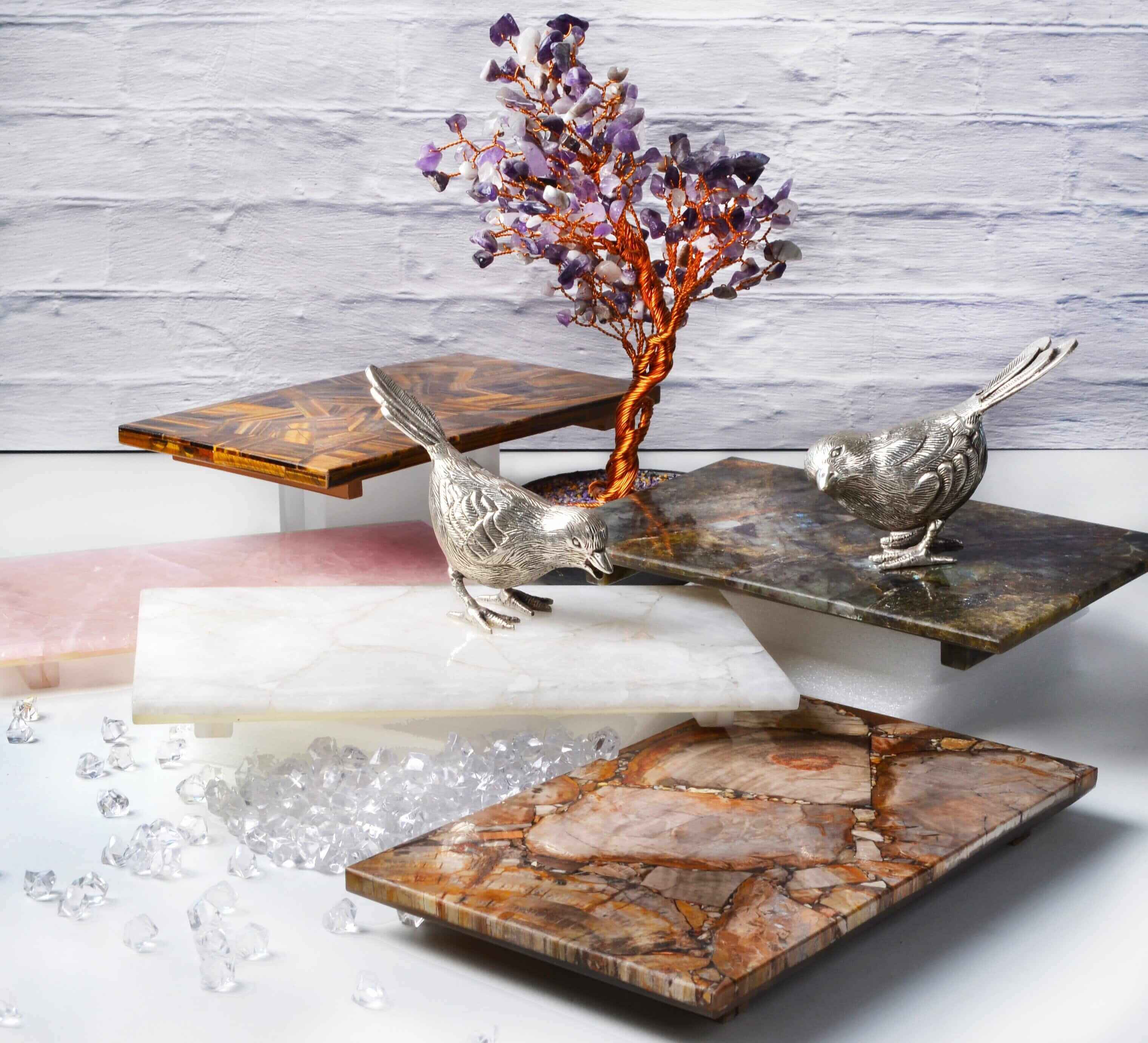 TAJ Milky White Small Tray with Feet - Bathroom Accessories