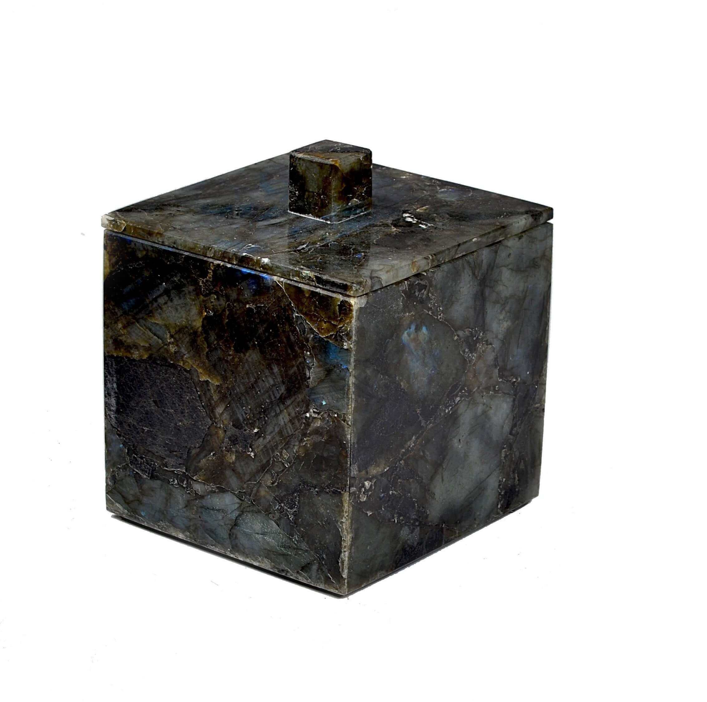 Designer semi precious container - labradorite