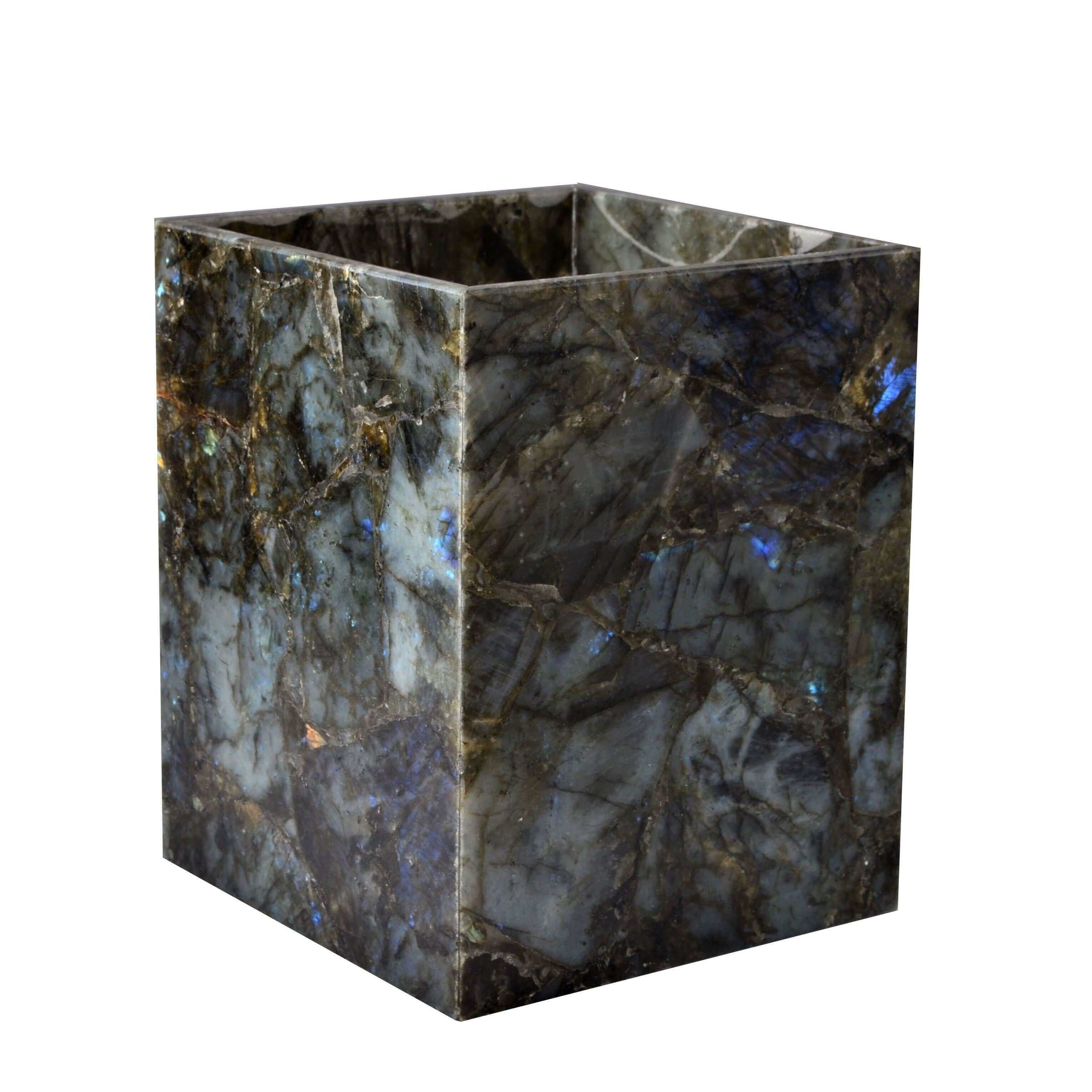 Mike + Ally Taj Labradorite Wastebasket - Bathroom accessories set